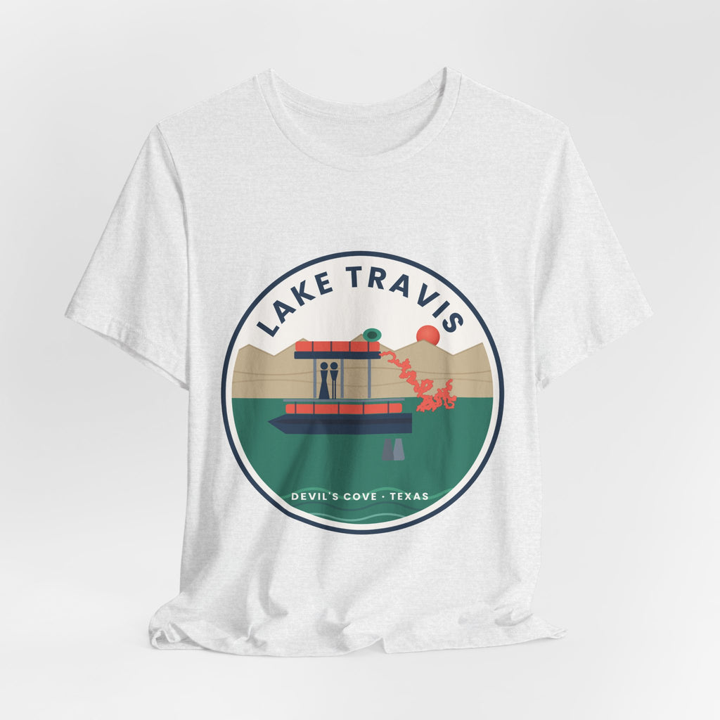 Lake Travis Tee — Devil’s Cove Texas Boat Graphic Shirt
