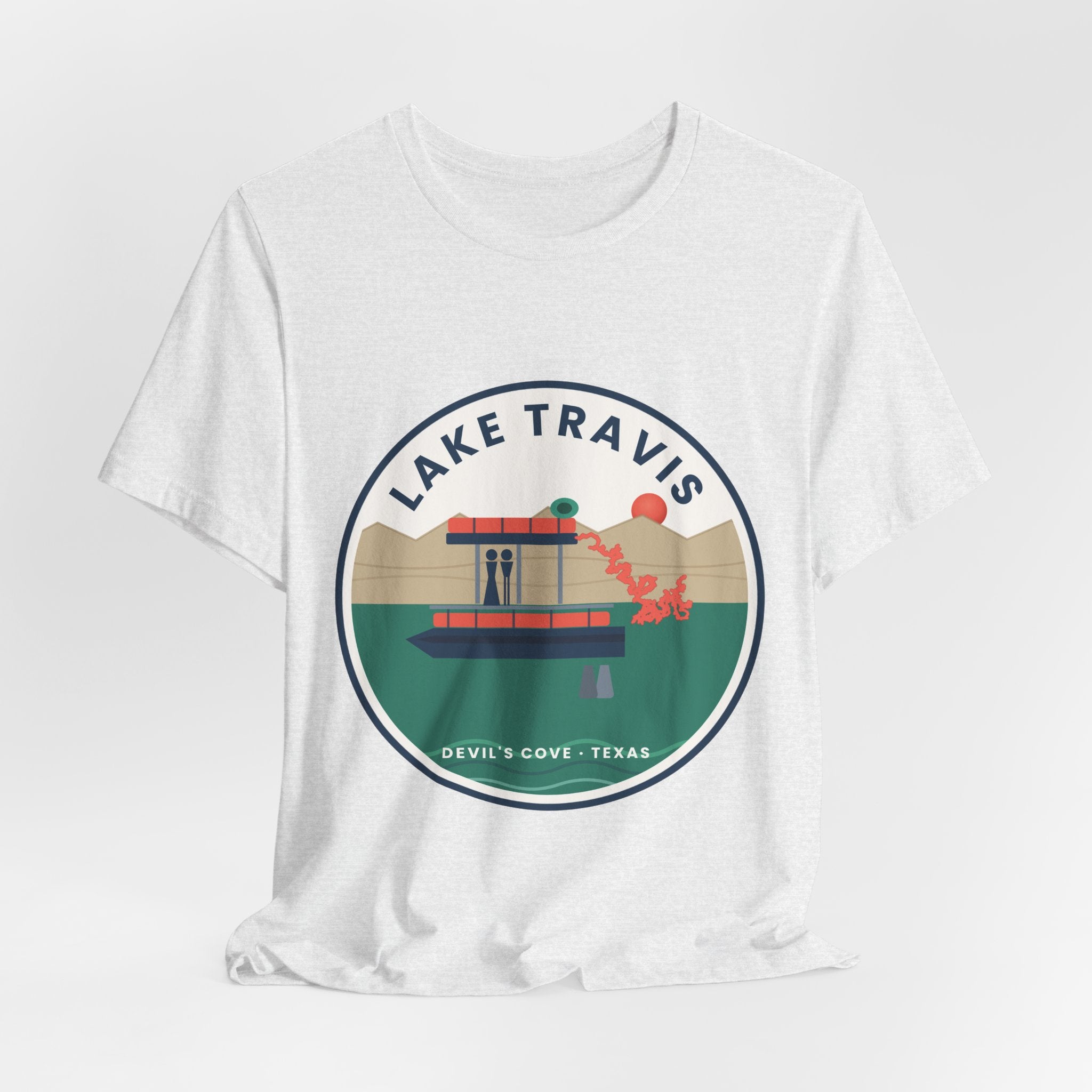 Lake Travis Tee — Devil’s Cove Texas Boat Graphic Shirt