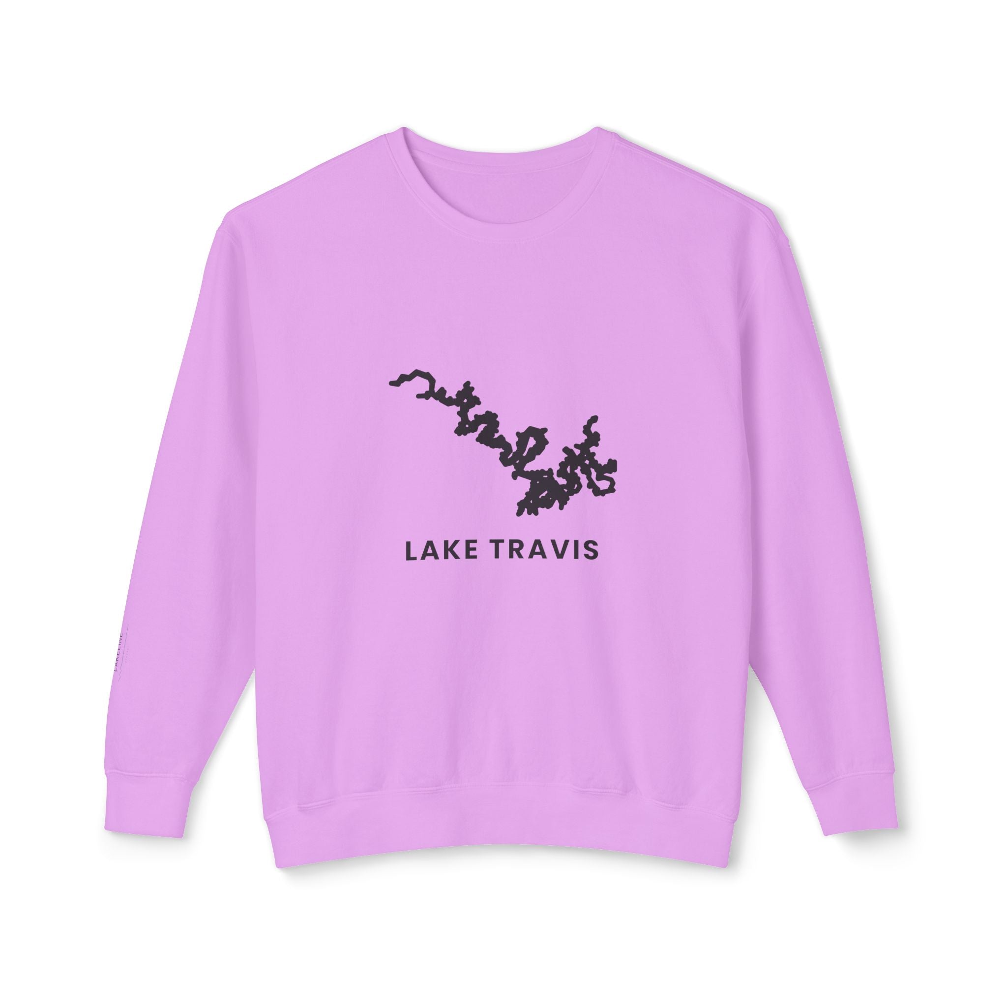 Lake Travis Crewneck Sweatshirt — Minimal Map Design