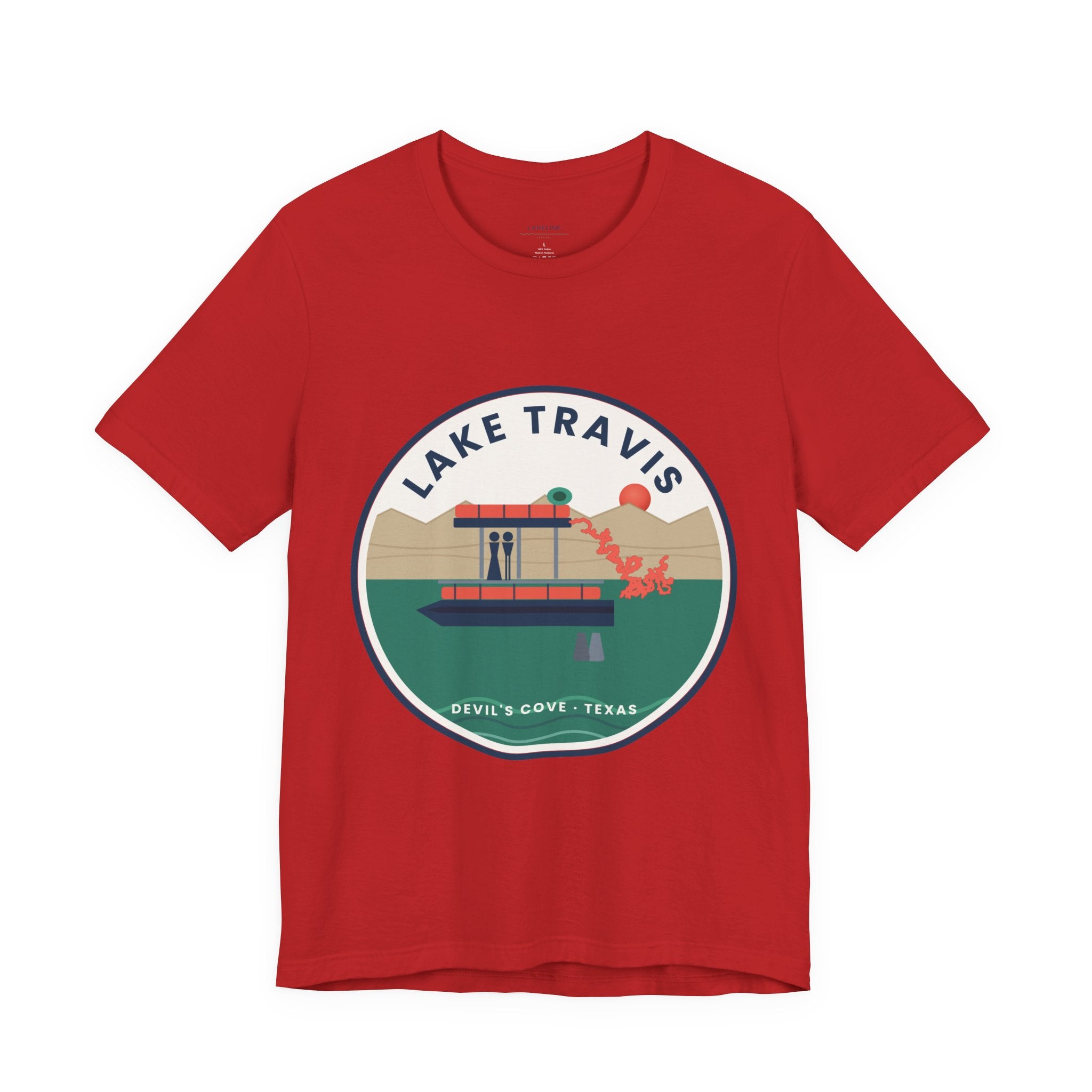 Lake Travis Tee — Devil’s Cove Texas Boat Graphic Shirt