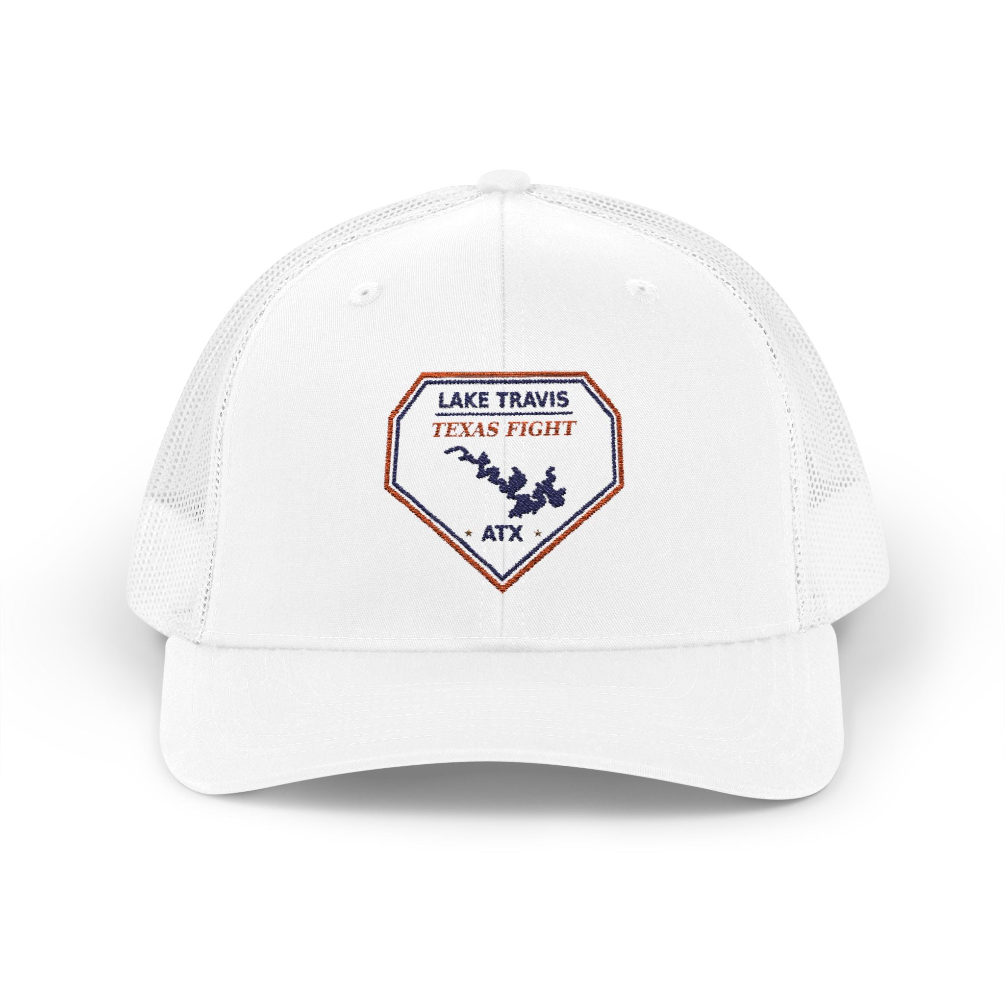 Lake Travis Texas Fight ATX Embroidered Trucker Cap