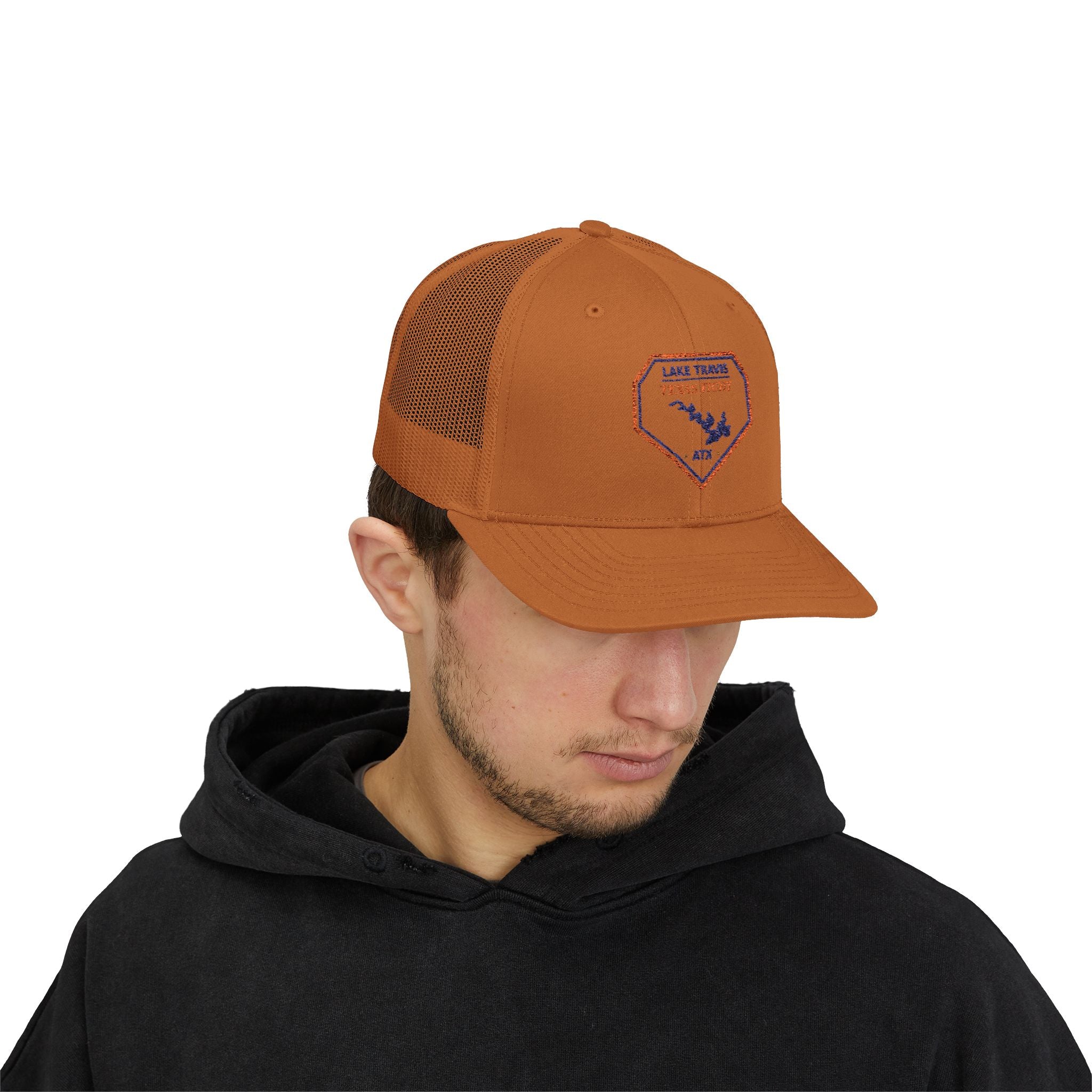 Lake Travis Texas Fight ATX Embroidered Trucker Cap