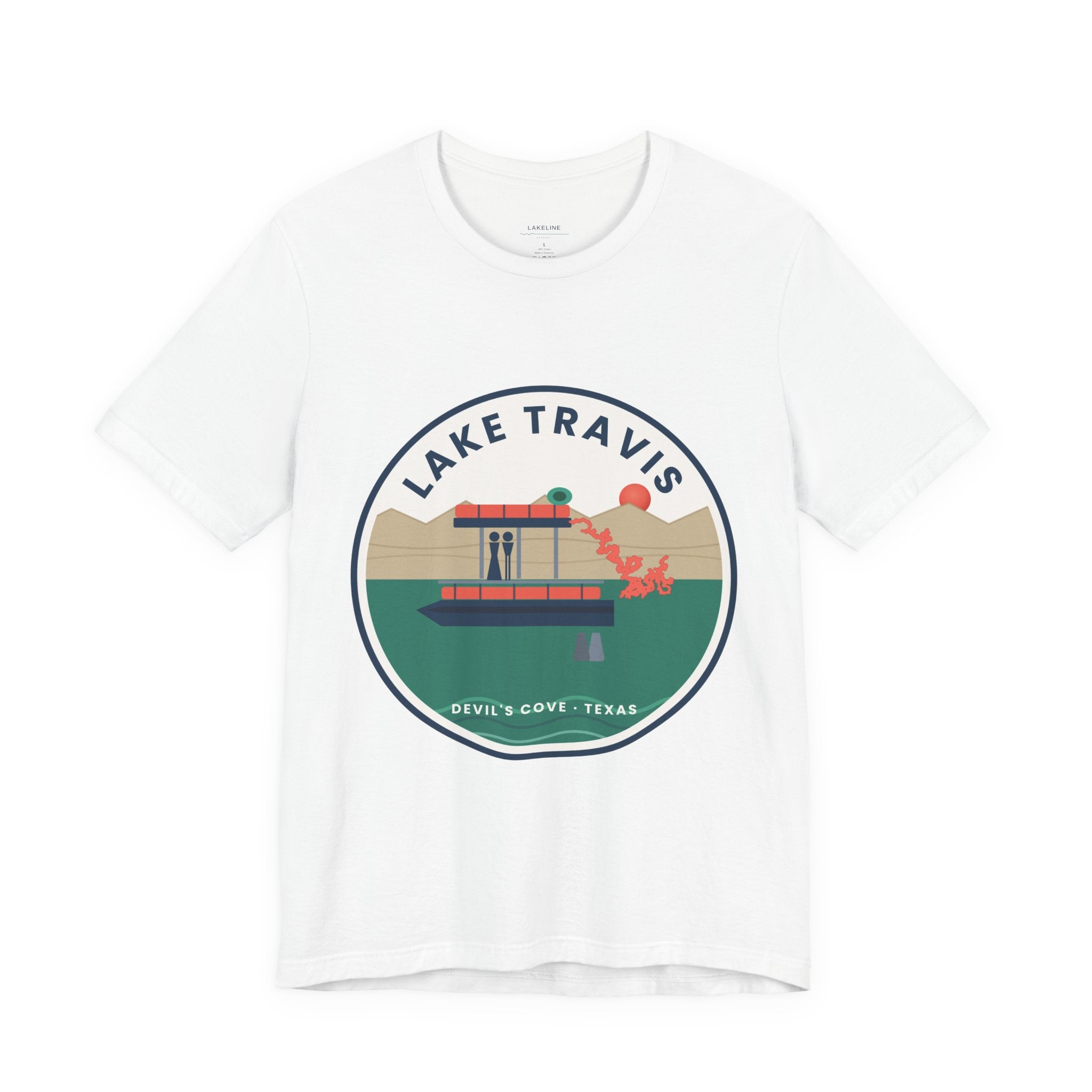 Lake Travis Tee — Devil’s Cove Texas Boat Graphic Shirt