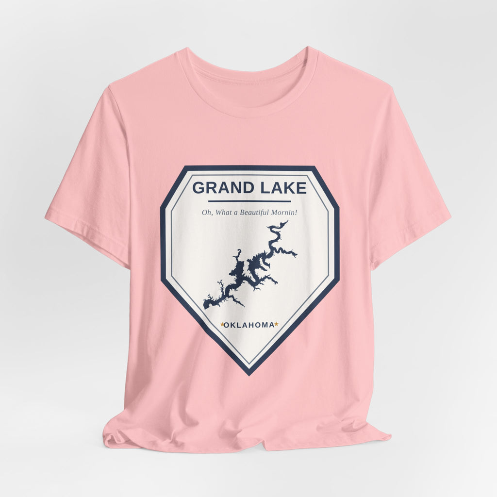 Grand Lake Oklahoma Tee — “Oh, What a Beautiful Morning!” Lake Map T-Shirt