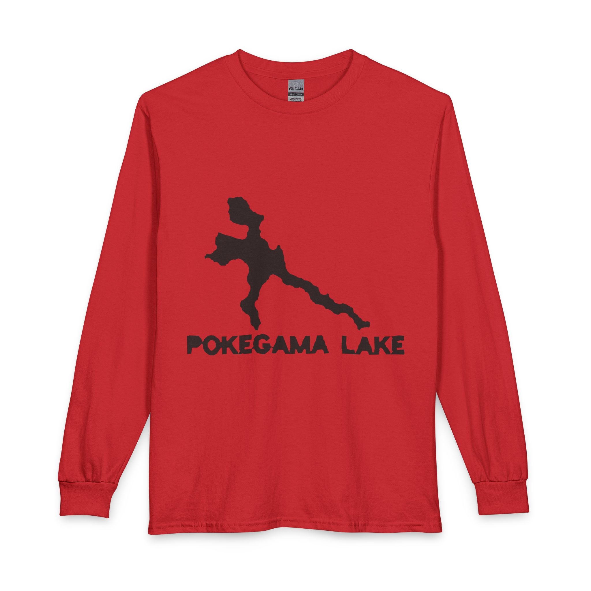 Pokegama Lake Map Long Sleeve Shirt — Lake Outline Tee