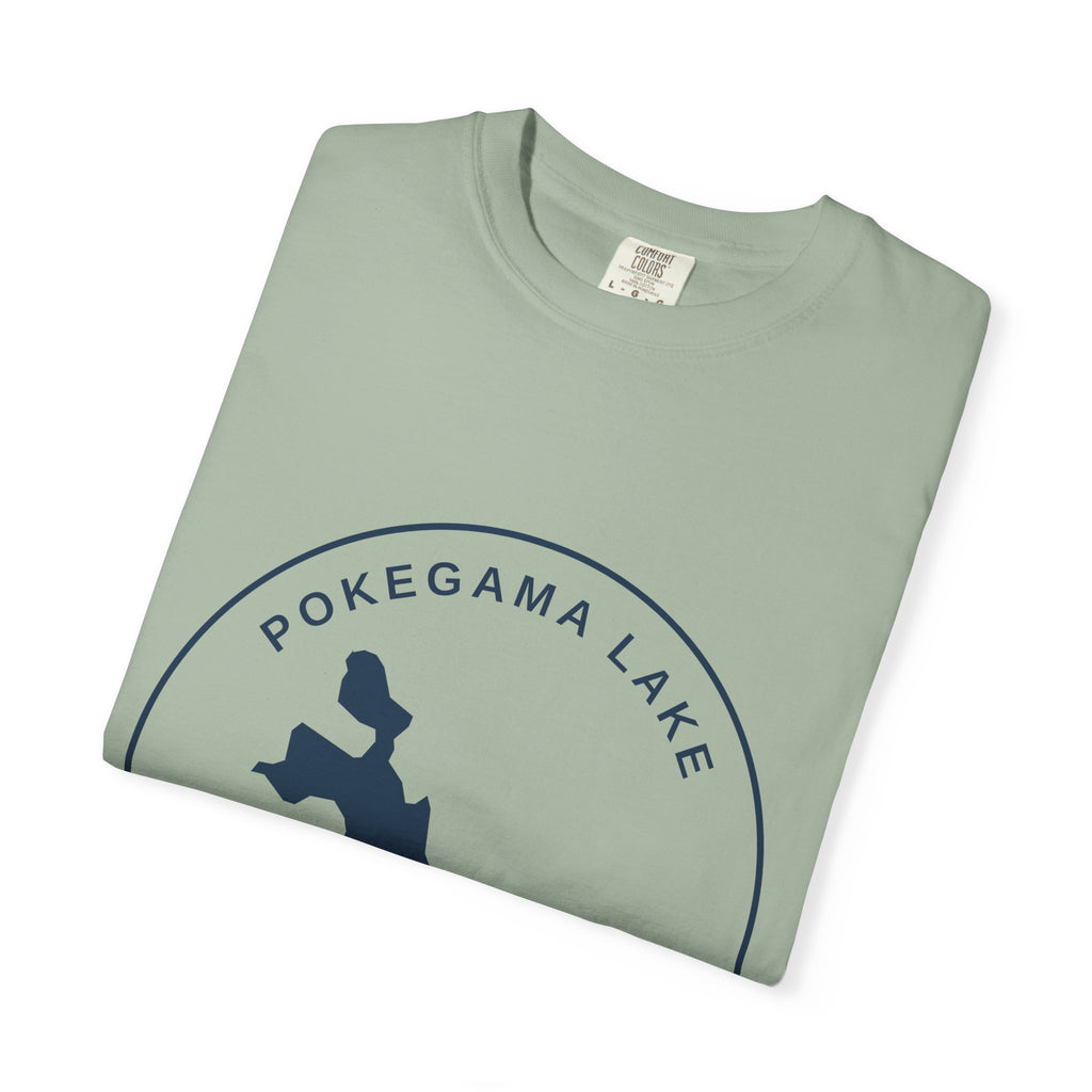 Pokegama Lake Minnesota T-Shirt — Lake Map Circle Graphic (Dark Logo, for Light Colors)