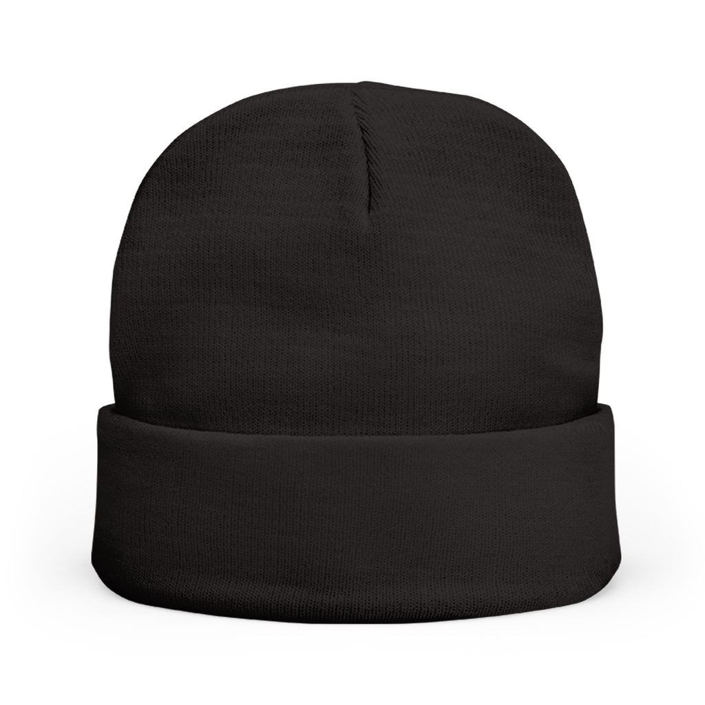 Pokegama Lake - Embroidered Runner Logo Knit Beanie (Light Logo, for Dark Colors) — Lightweight Winter Hat for Runners & Outdoor Fitness