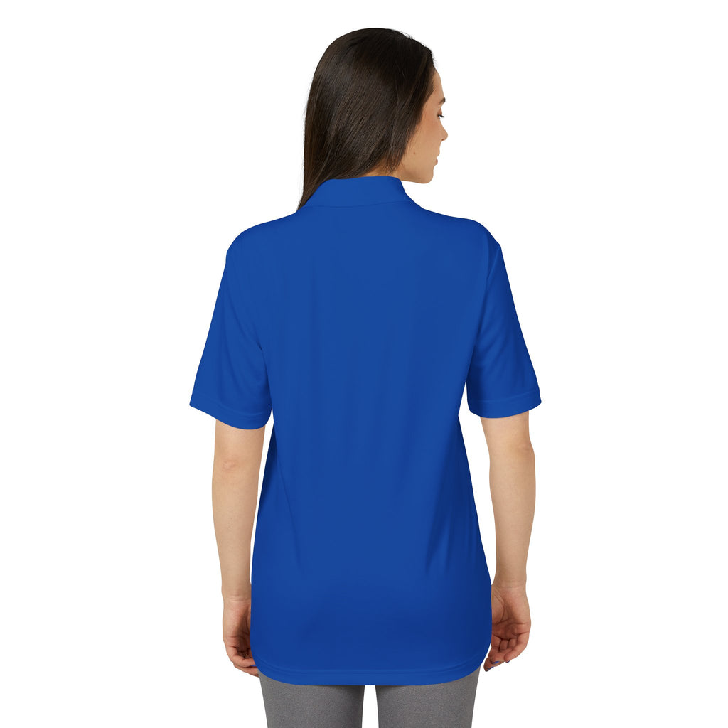 Lake Travis - White Performance Polo — Minimalist Botanical Chest Logo