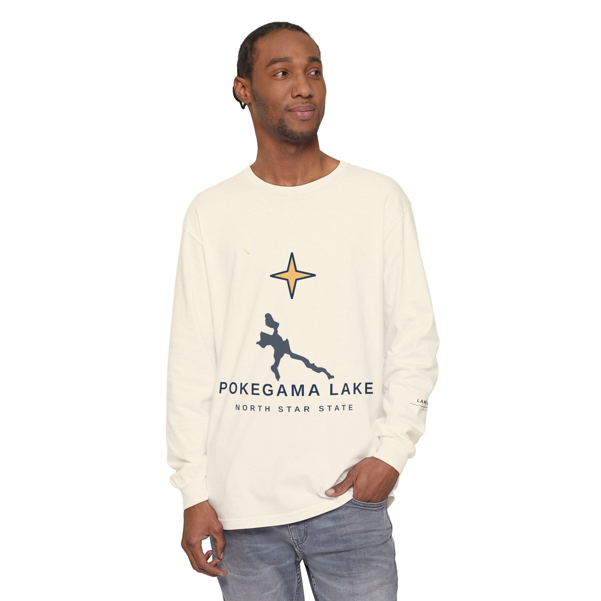 Pokegama Lake Long Sleeve Tee — North Star State Lake Map Design