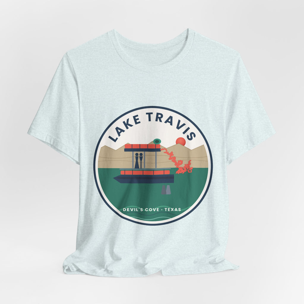 Lake Travis Tee — Devil’s Cove Texas Boat Graphic Shirt