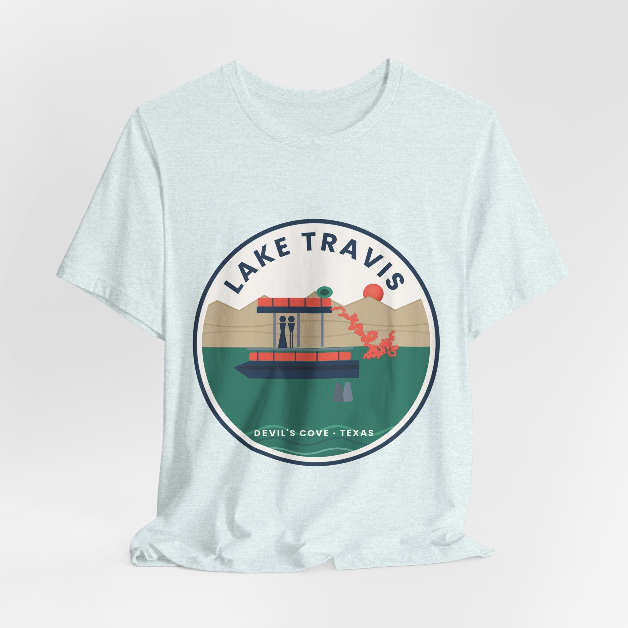 Lake Travis Tee — Devil’s Cove Texas Boat Graphic Shirt