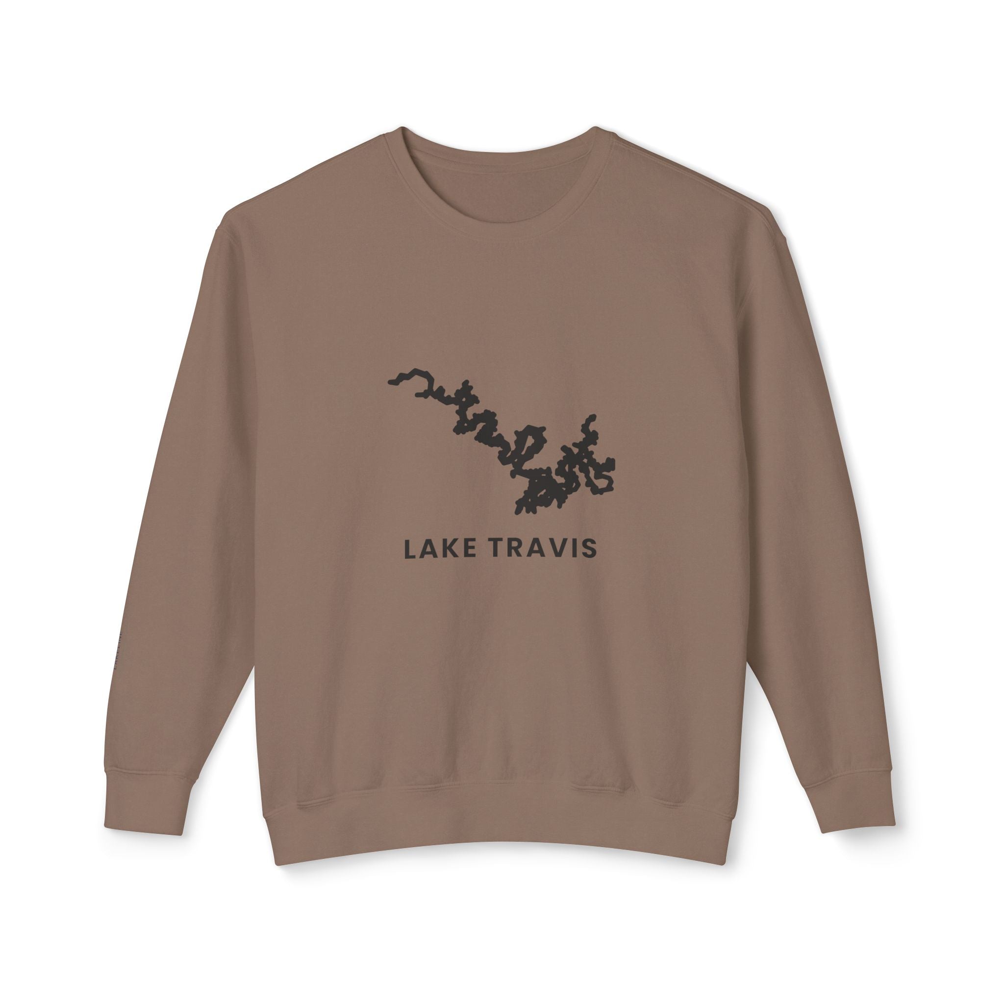 Lake Travis Crewneck Sweatshirt — Minimal Map Design