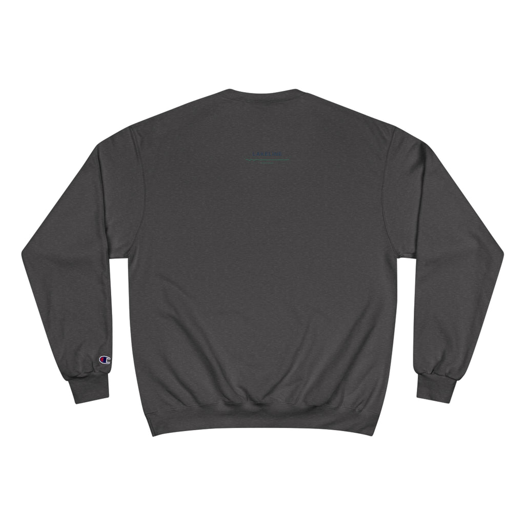 Lake Travis Crewneck Sweatshirt — Retro Pontoon Boat Design (Devil's Cove, Texas)