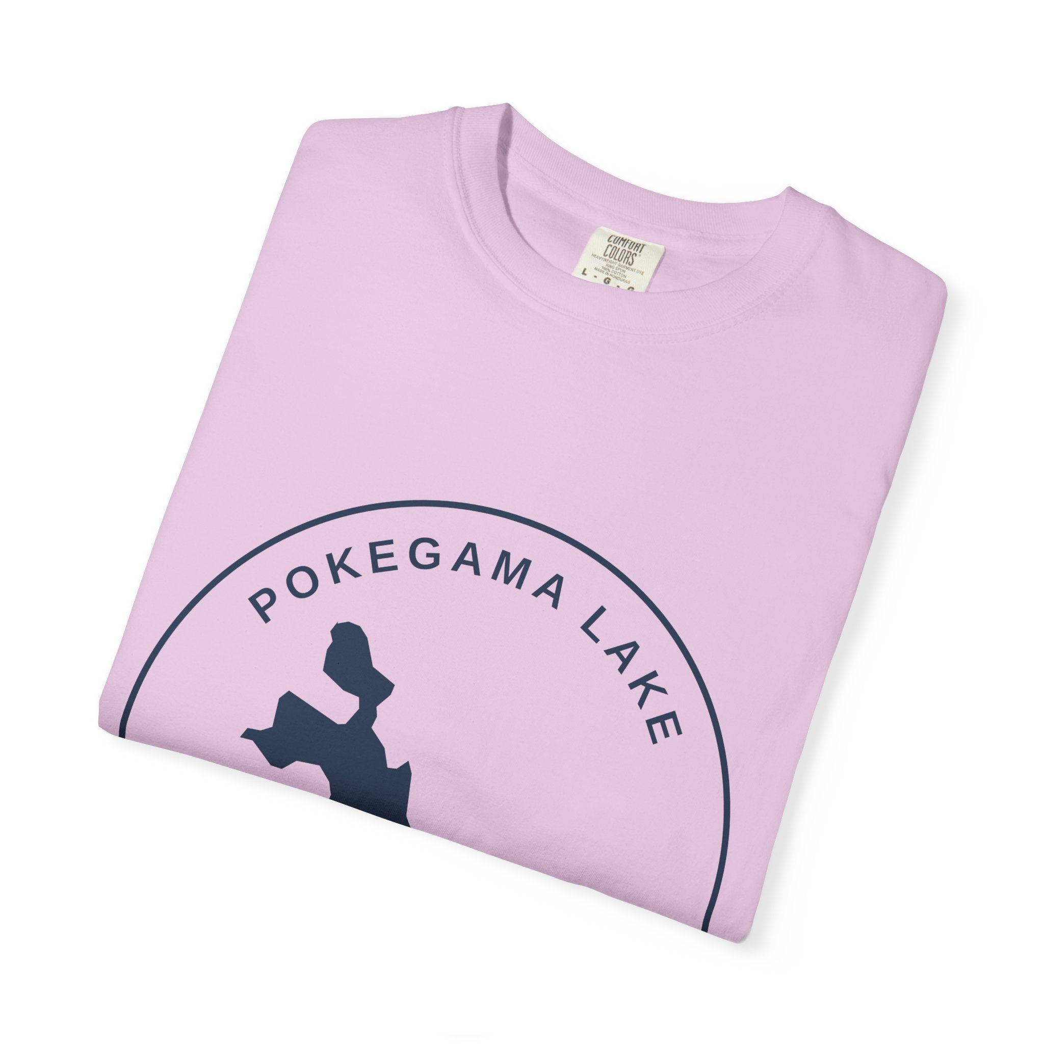 Pokegama Lake Minnesota T-Shirt — Lake Map Circle Graphic (Dark Logo, for Light Colors)