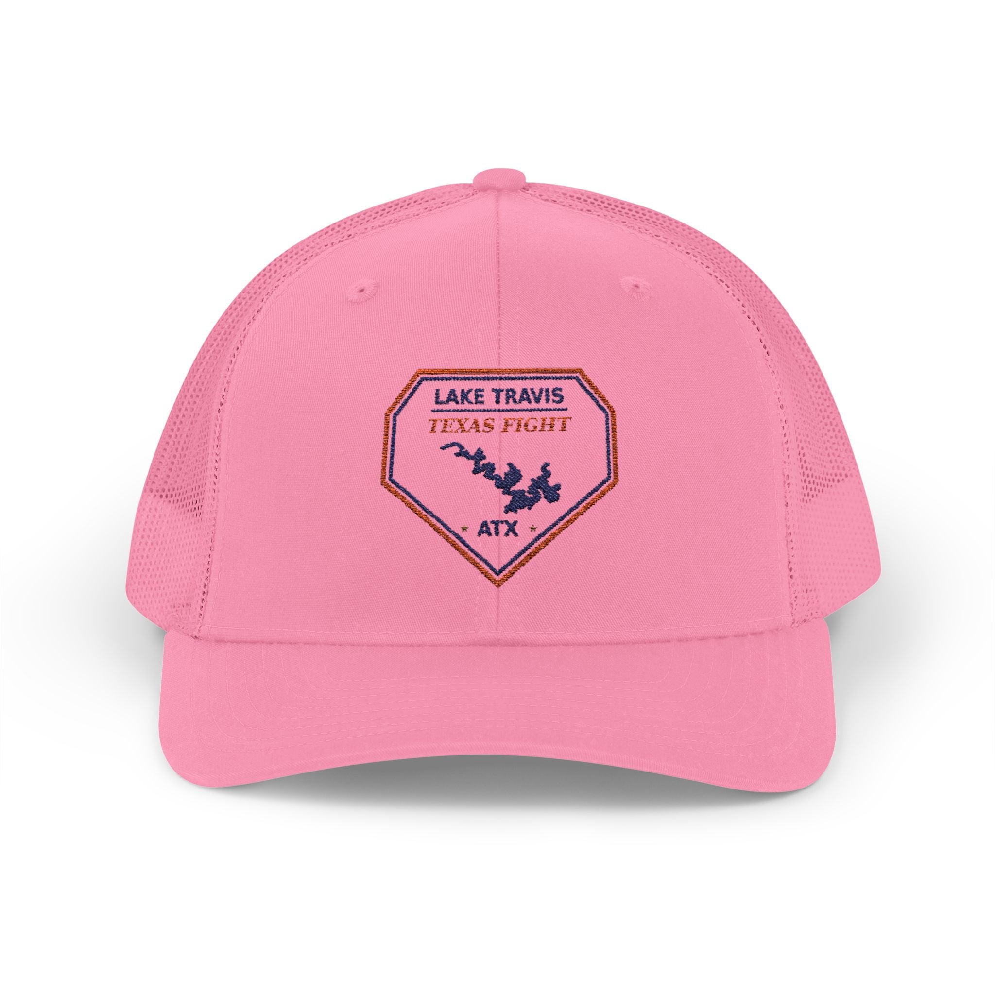 Lake Travis Texas Fight ATX Embroidered Trucker Cap