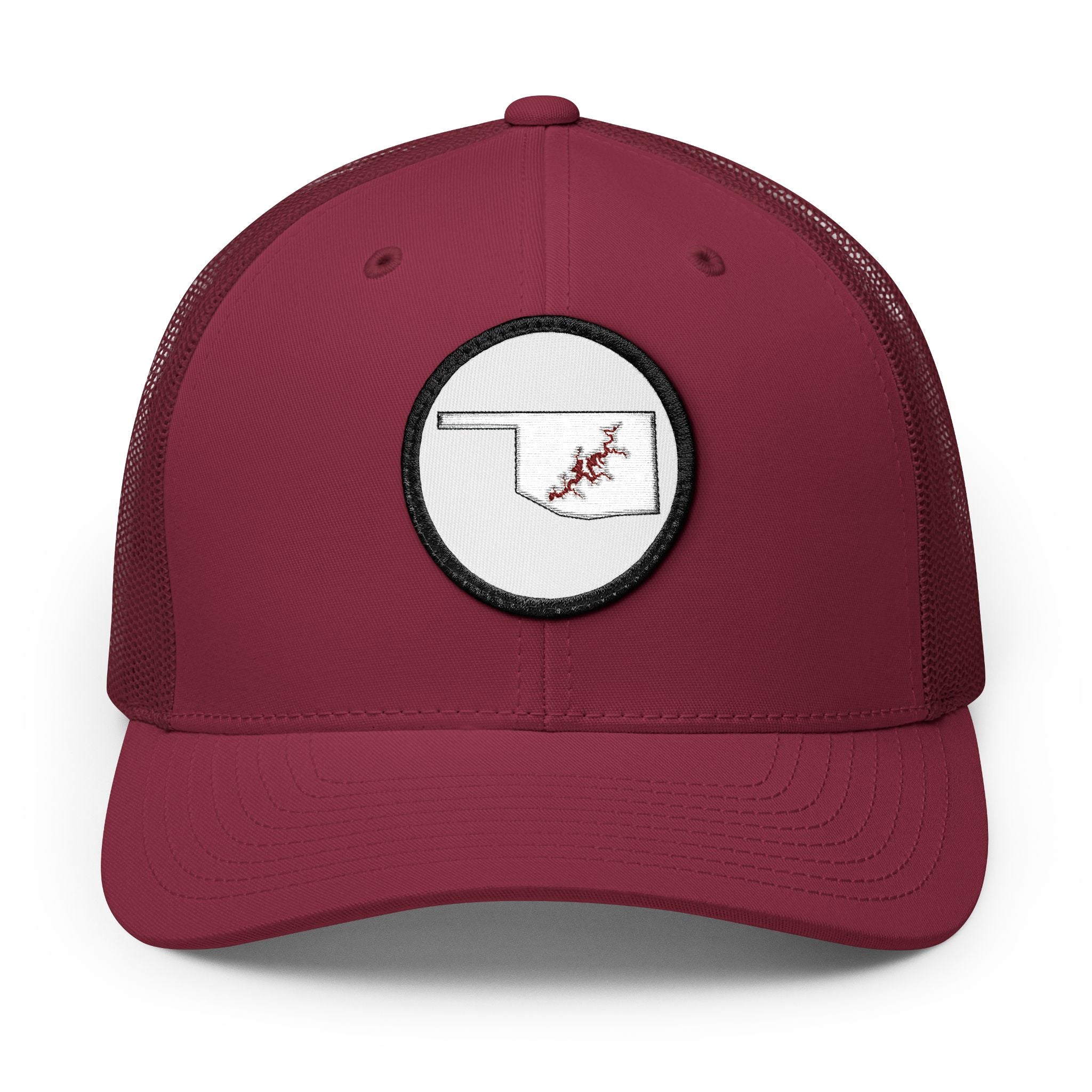 Grand Lake Embroidered Patch Trucker Cap - Crimson