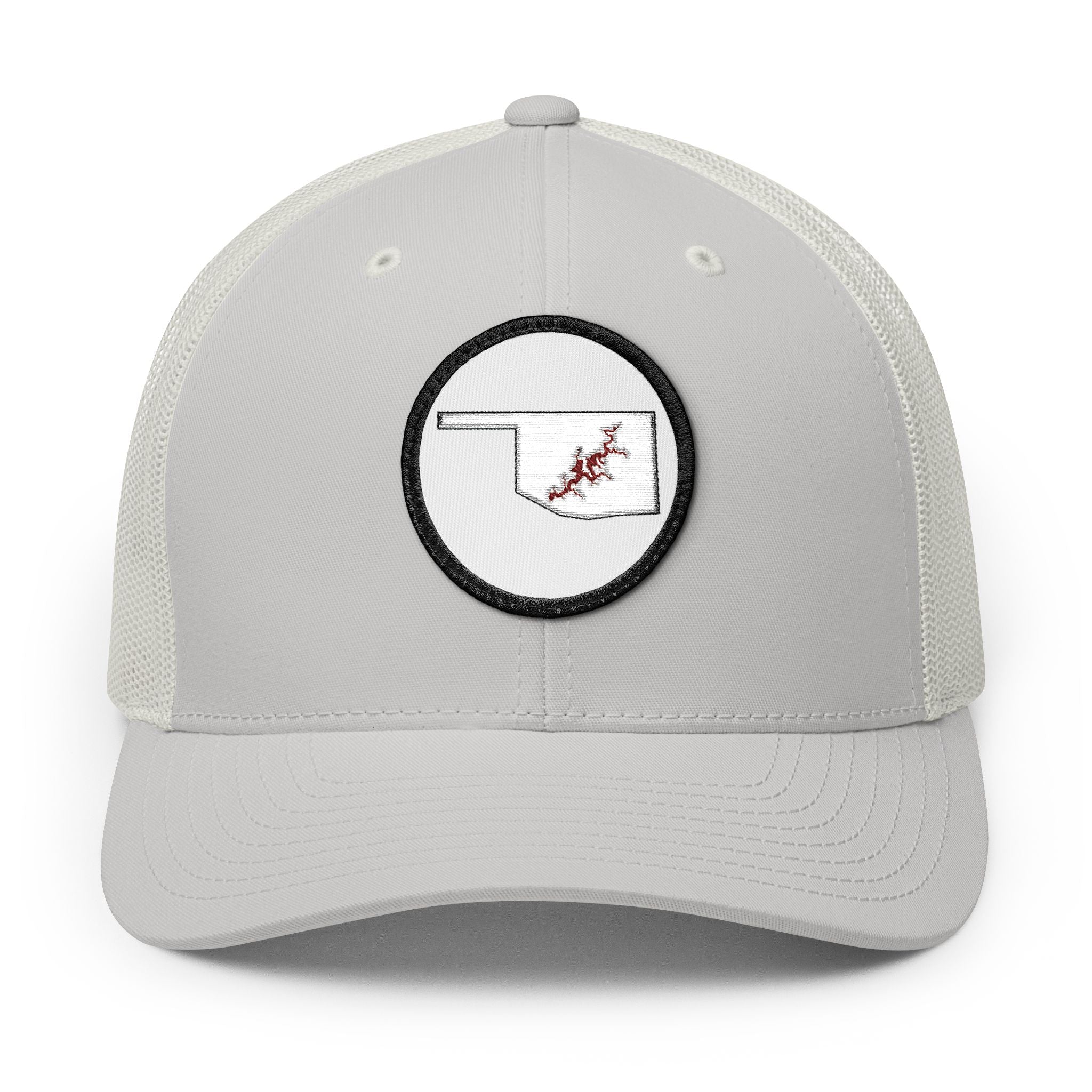 Grand Lake Embroidered Patch Trucker Cap - Crimson