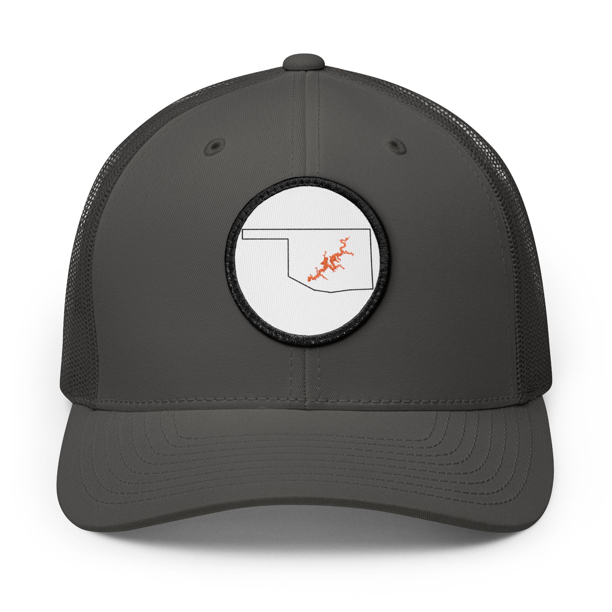 Grand Lake Embroidered Patch Trucker Cap - Orange and White