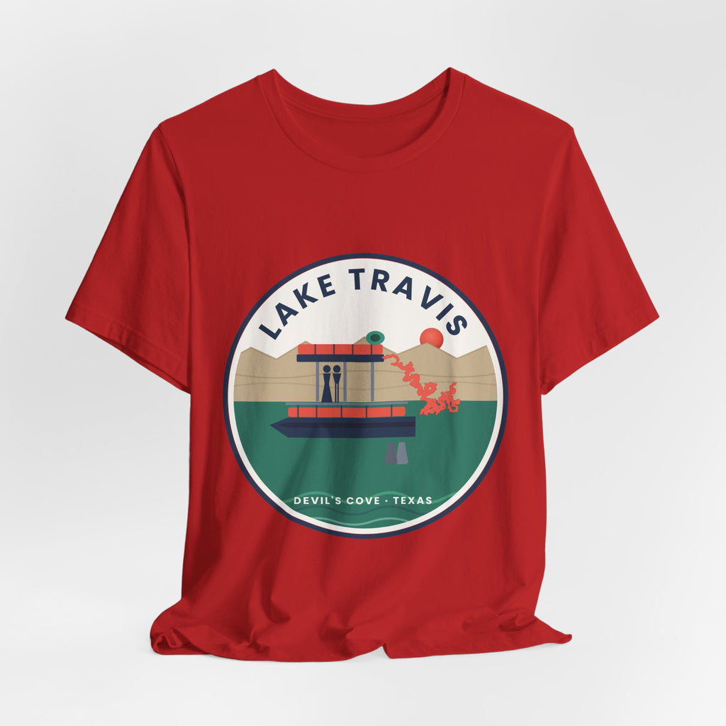 Lake Travis Tee — Devil’s Cove Texas Boat Graphic Shirt