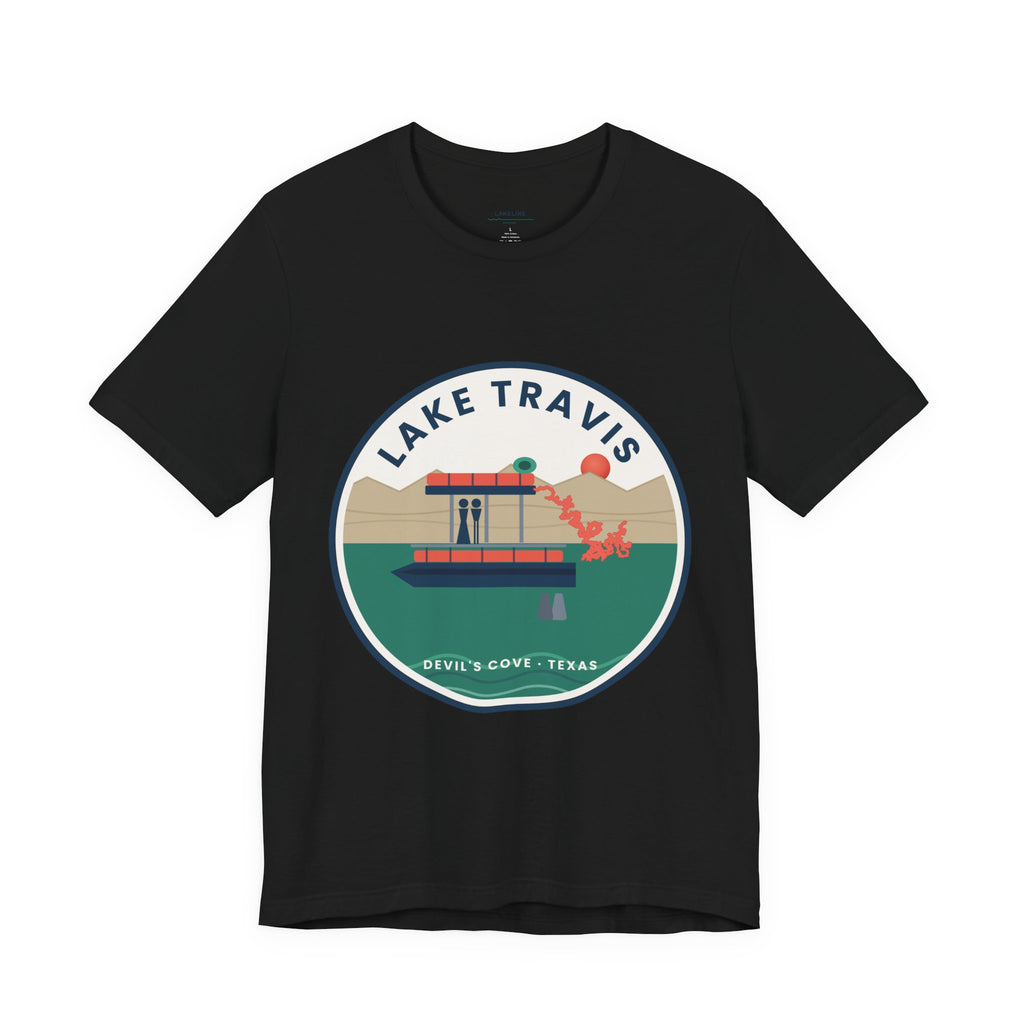 Lake Travis Tee — Devil’s Cove Texas Boat Graphic Shirt