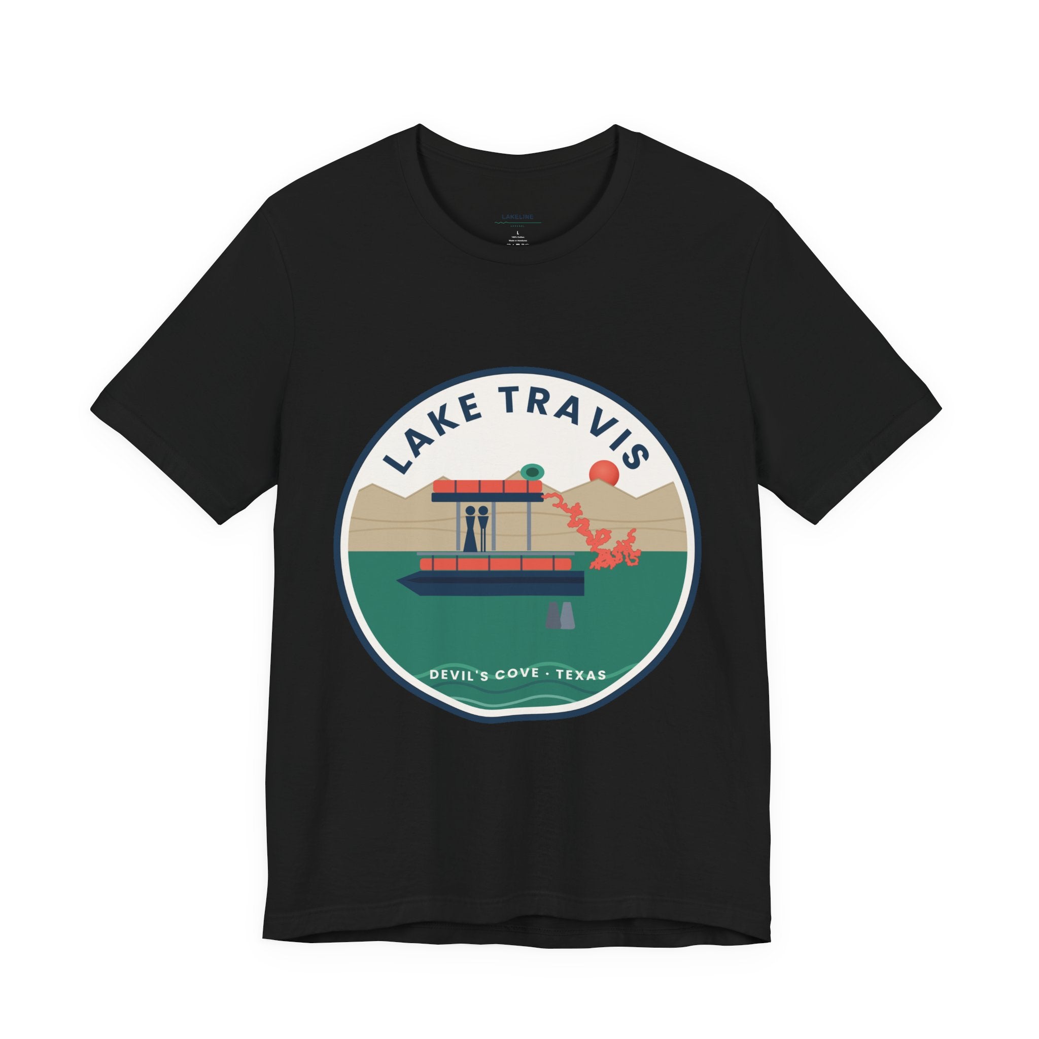 Lake Travis Tee — Devil’s Cove Texas Boat Graphic Shirt