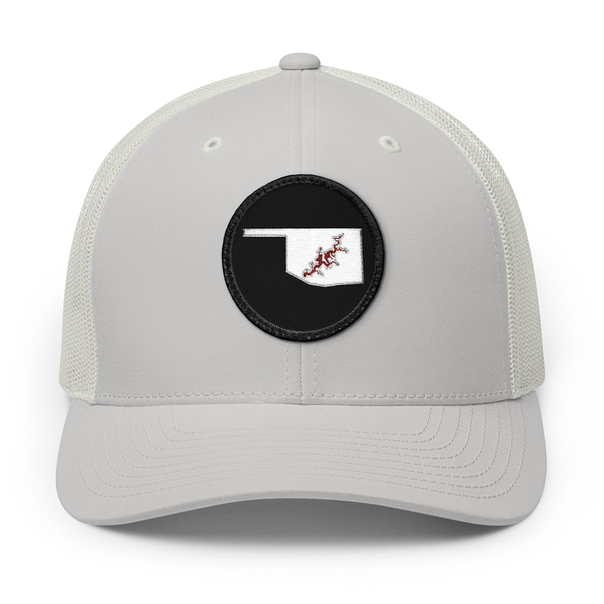 Grand Lake Embroidered Patch Trucker Cap - Crimson