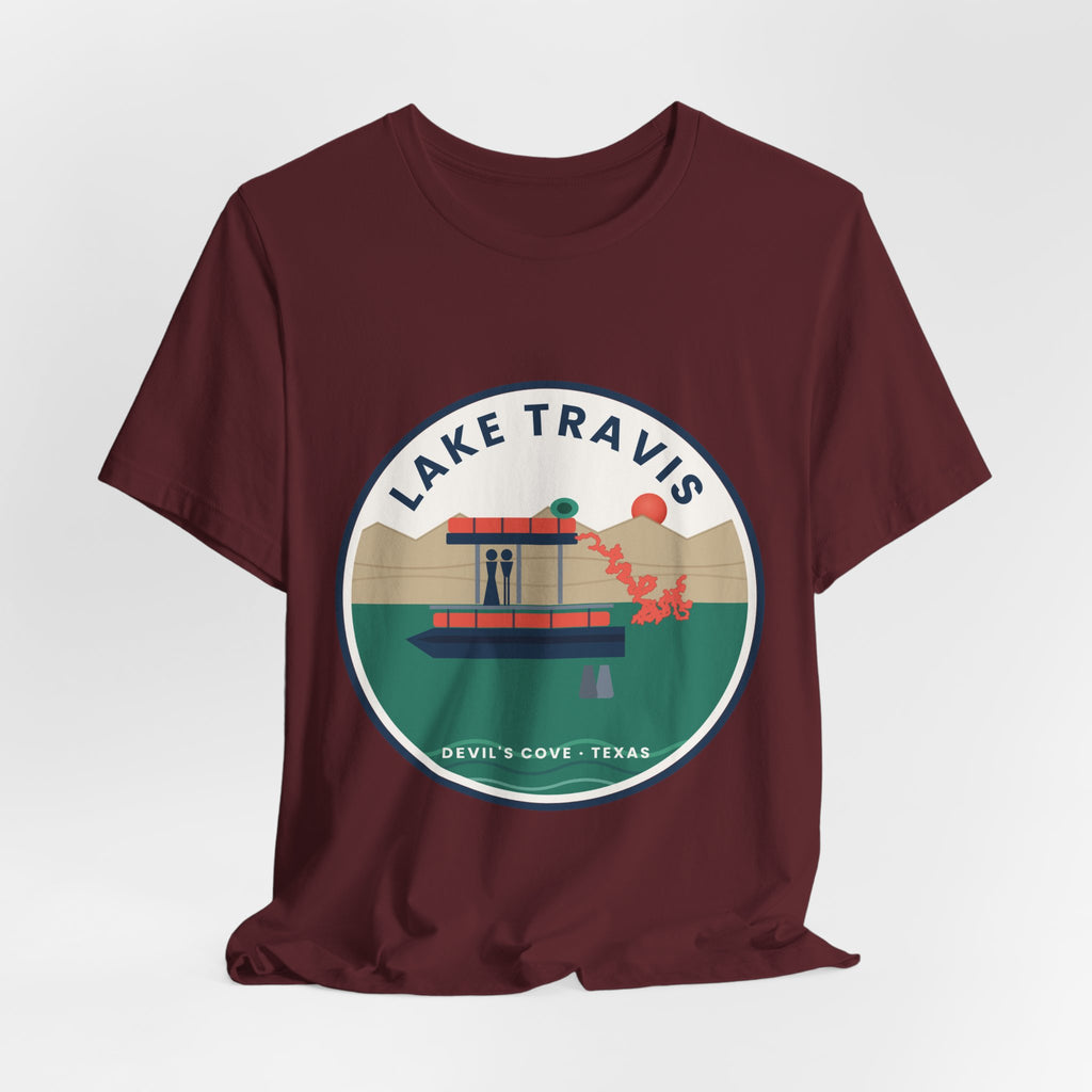 Lake Travis Tee — Devil’s Cove Texas Boat Graphic Shirt