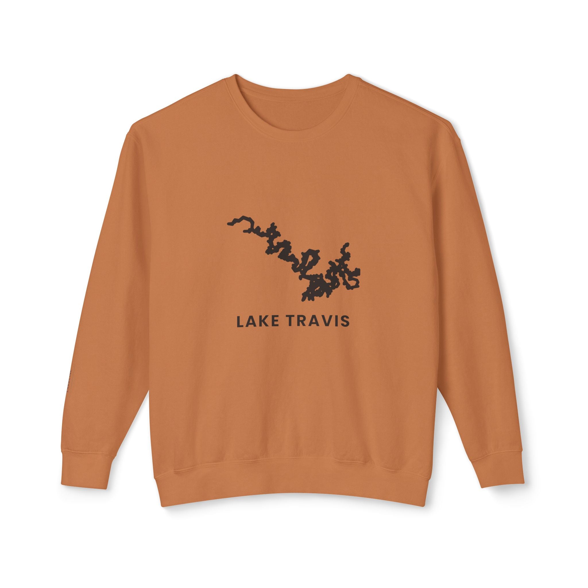 Lake Travis Crewneck Sweatshirt — Minimal Map Design