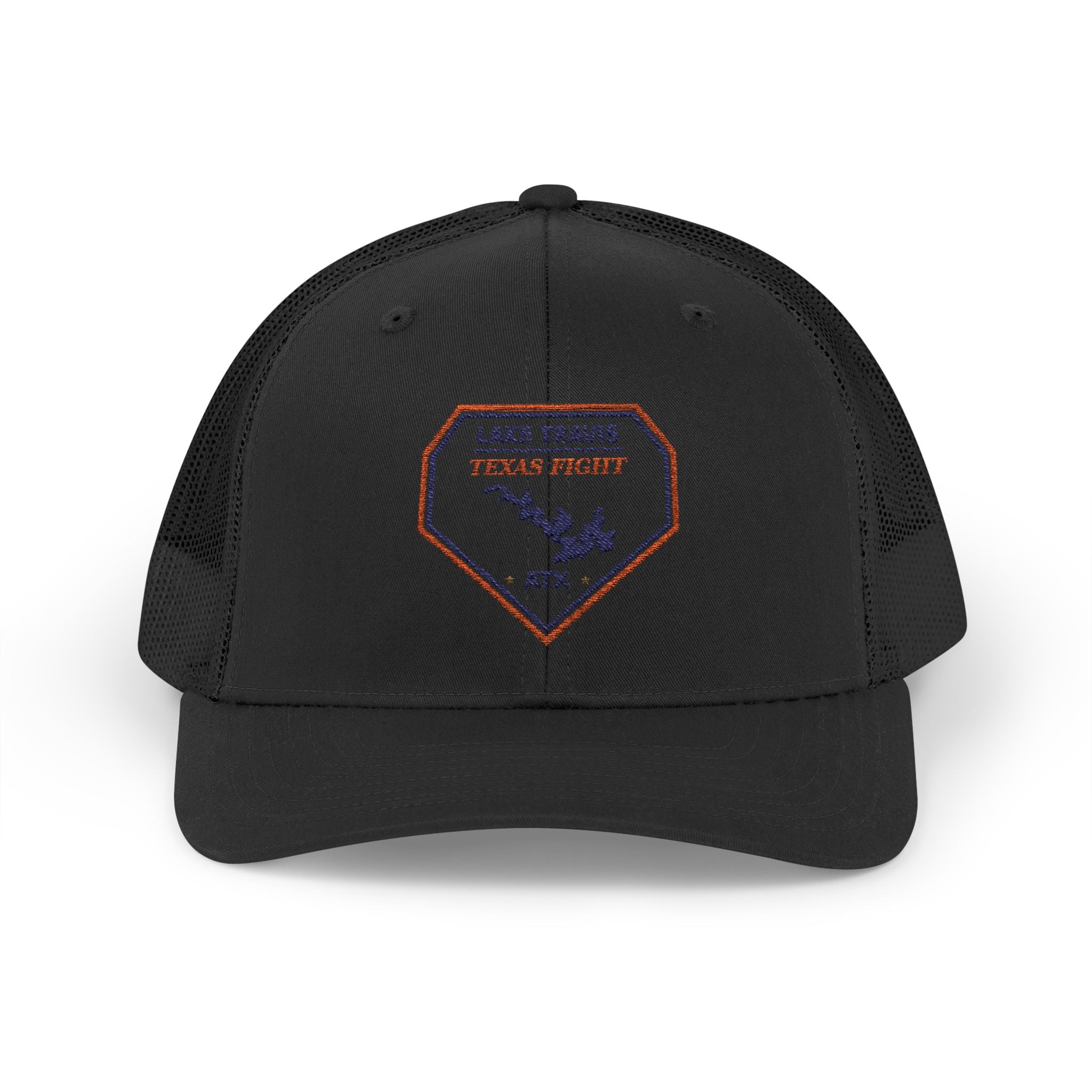 Lake Travis Texas Fight ATX Embroidered Trucker Cap