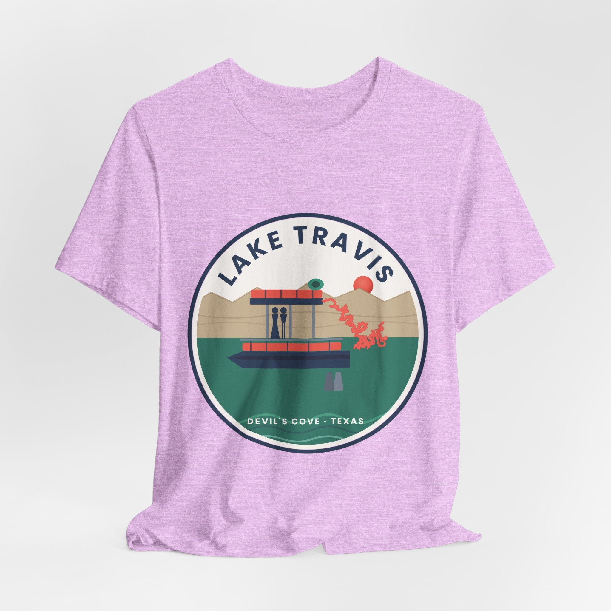 Lake Travis Tee — Devil’s Cove Texas Boat Graphic Shirt