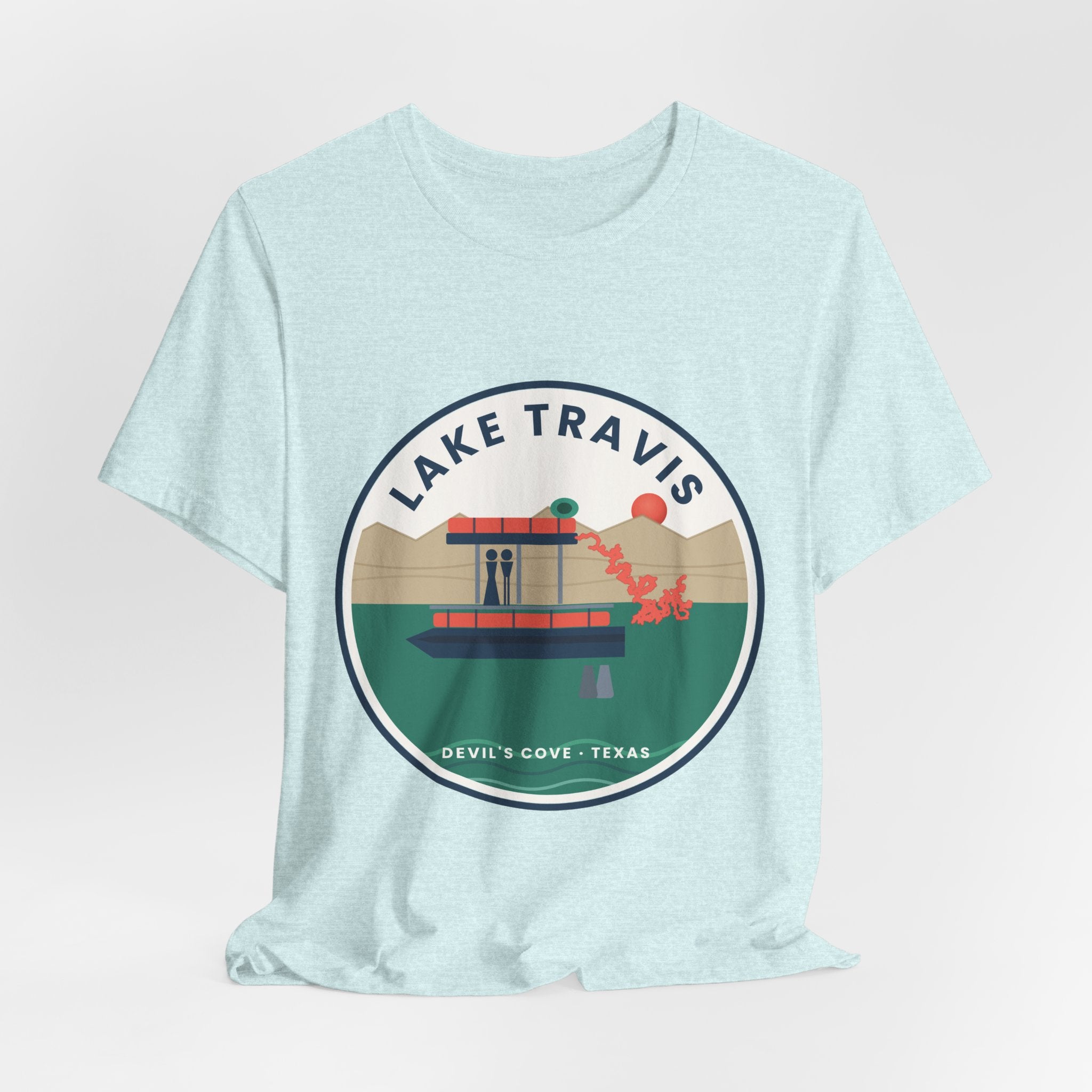 Lake Travis Tee — Devil’s Cove Texas Boat Graphic Shirt