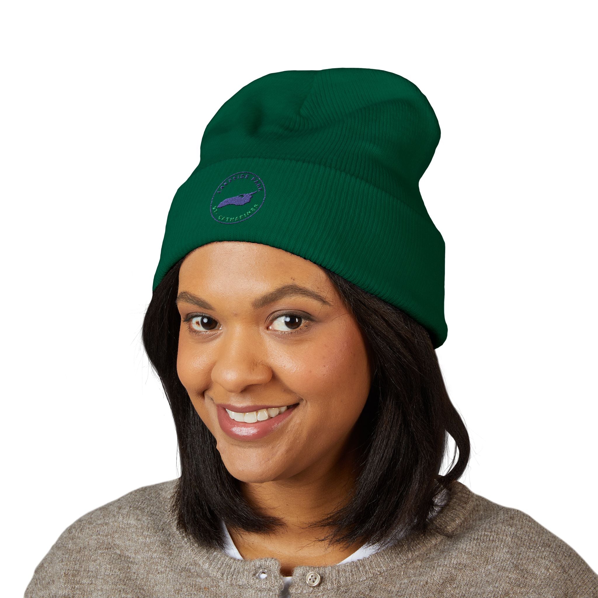 Lakeside Park - Whale Coast Embroidered Cuffed Beanie