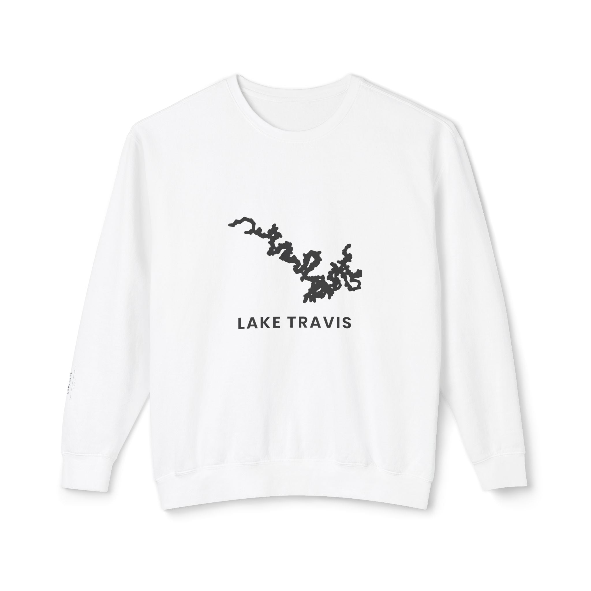 Lake Travis Crewneck Sweatshirt — Minimal Map Design