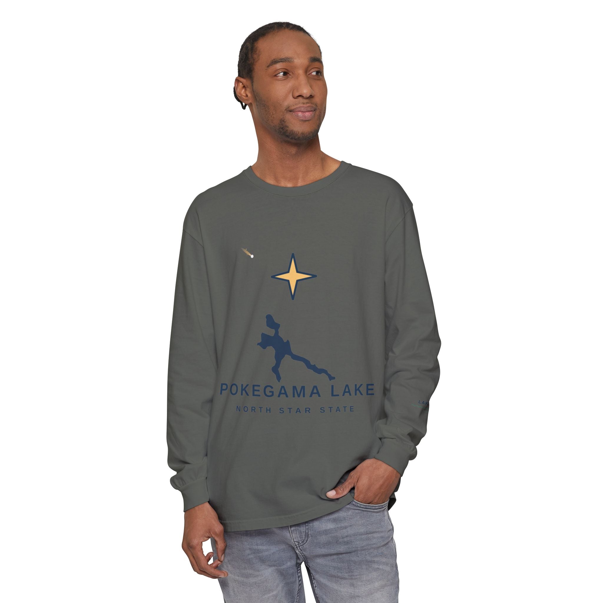 Pokegama Lake Long Sleeve Tee — North Star State Lake Map Design