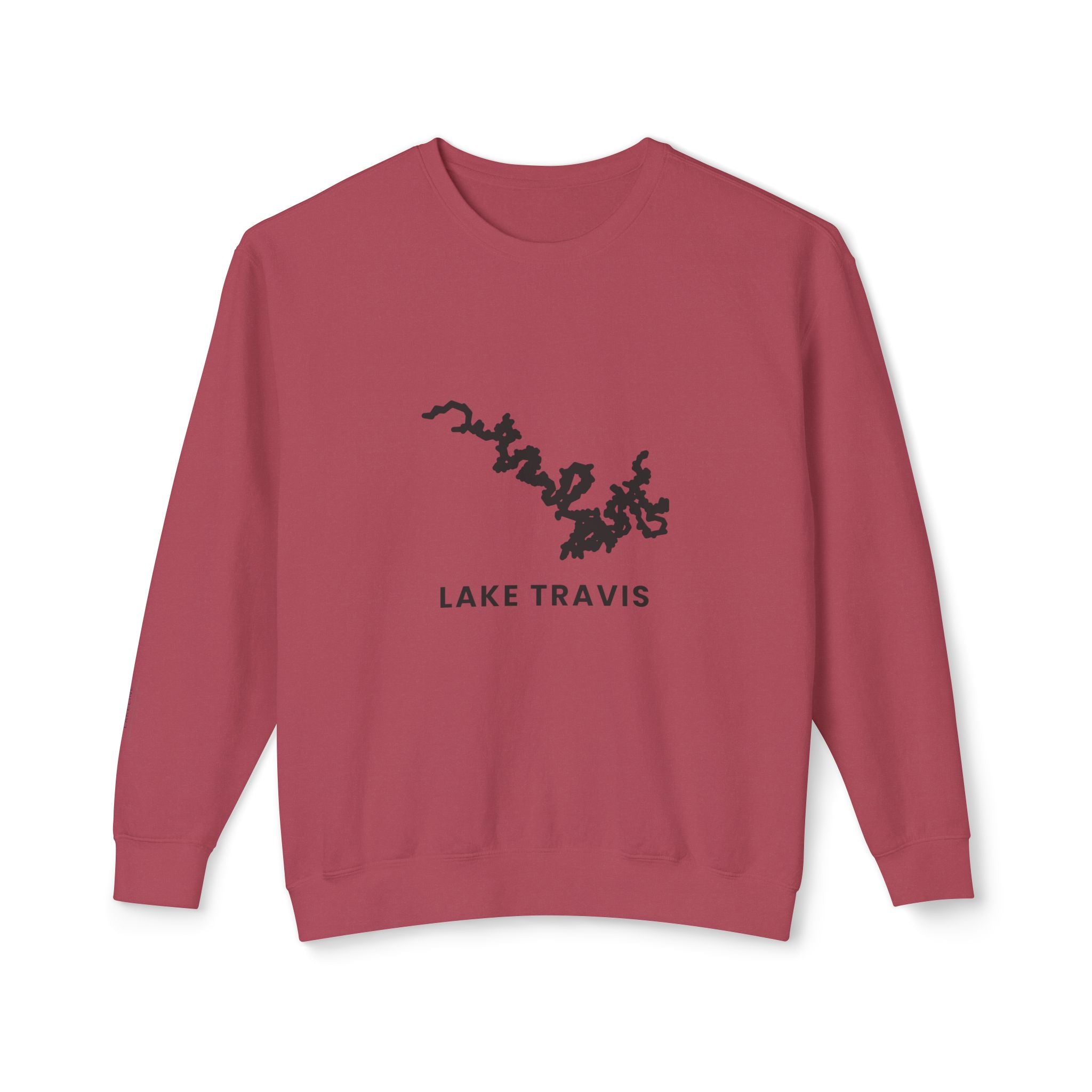Lake Travis Crewneck Sweatshirt — Minimal Map Design