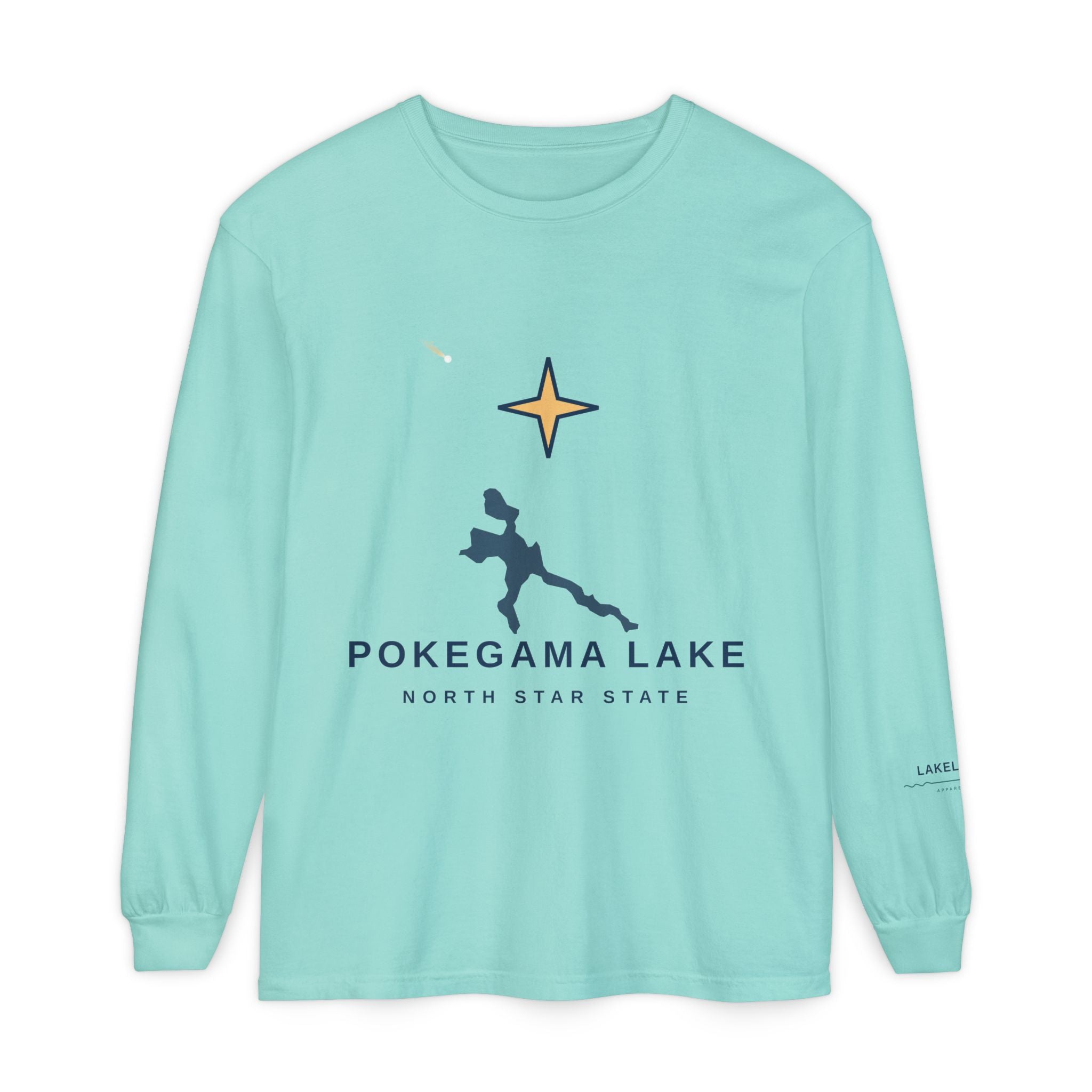 Pokegama Lake Long Sleeve Tee — North Star State Lake Map Design
