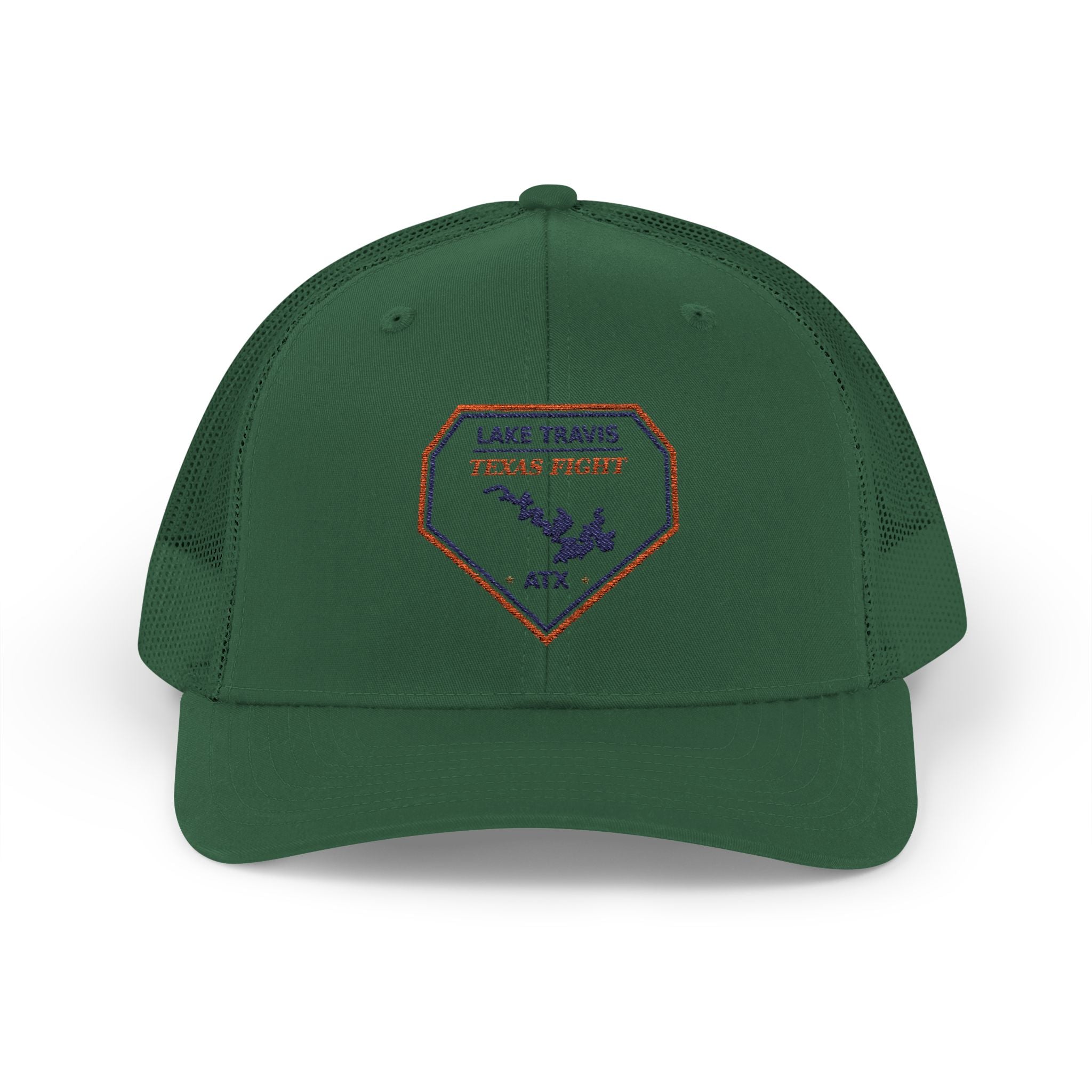 Lake Travis Texas Fight ATX Embroidered Trucker Cap