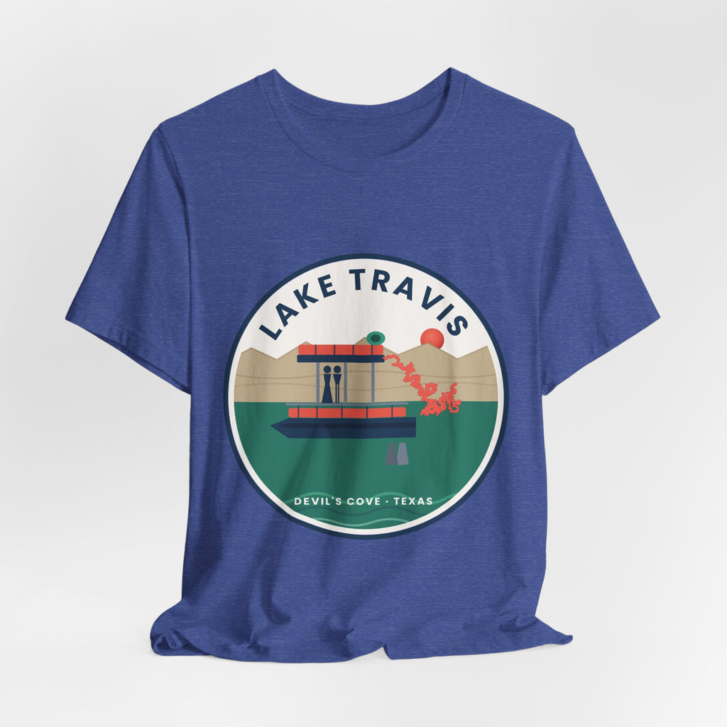 Lake Travis Tee — Devil’s Cove Texas Boat Graphic Shirt