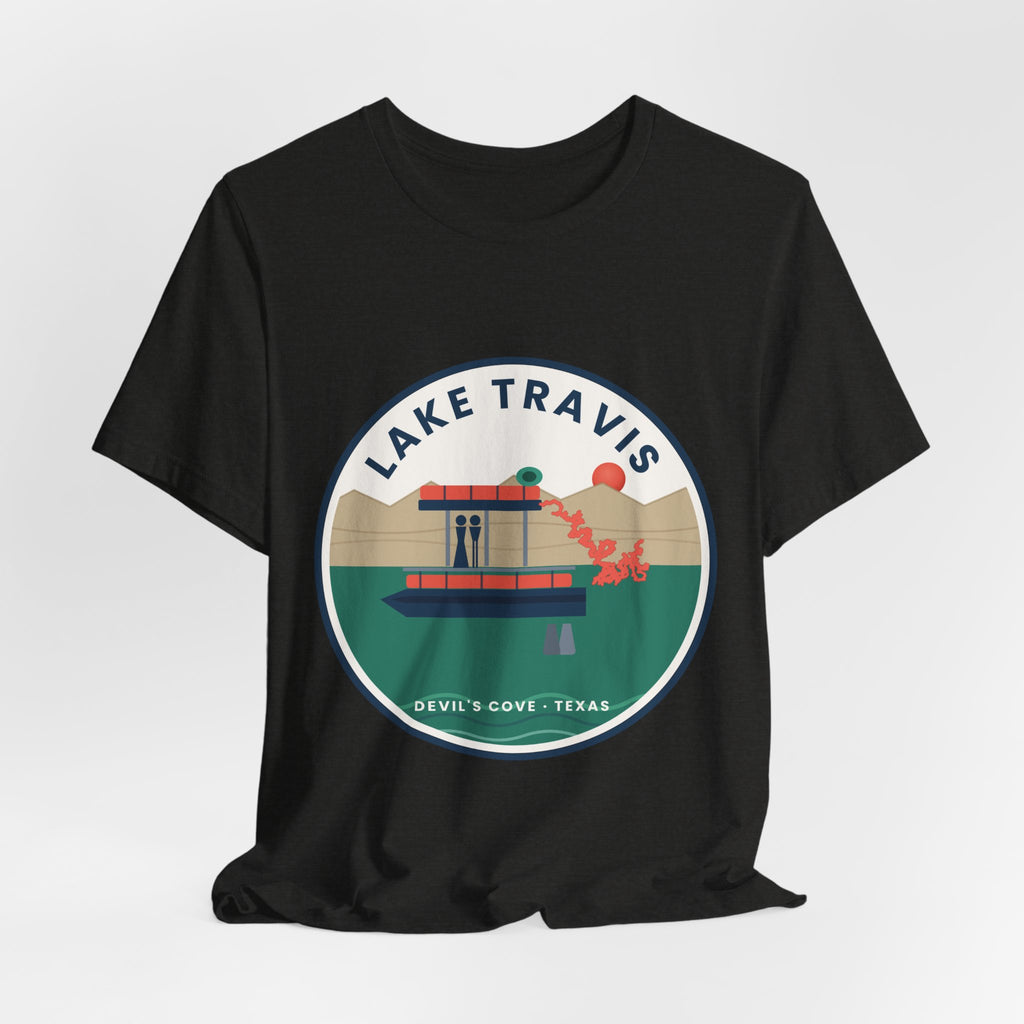 Lake Travis Tee — Devil’s Cove Texas Boat Graphic Shirt