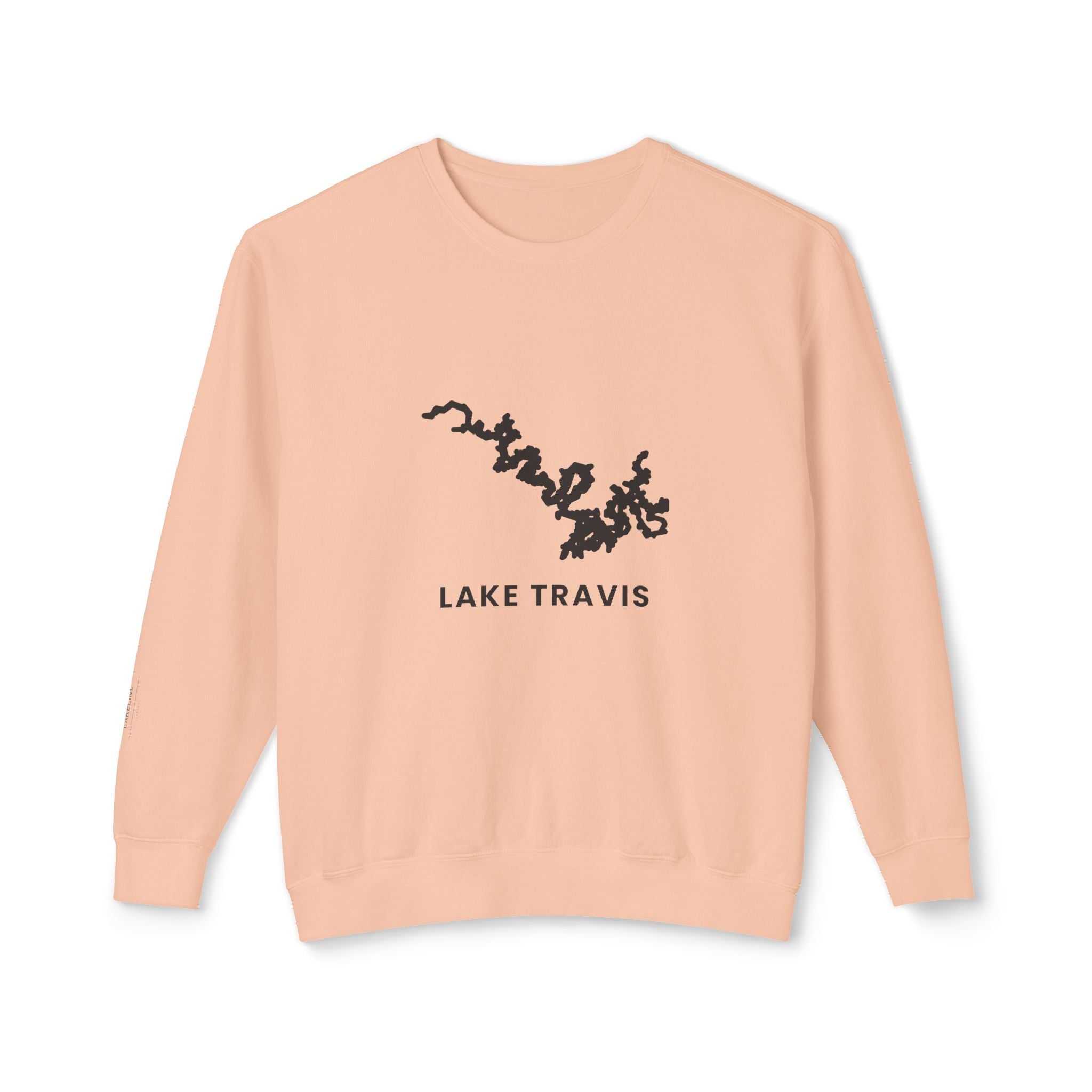 Lake Travis Crewneck Sweatshirt — Minimal Map Design