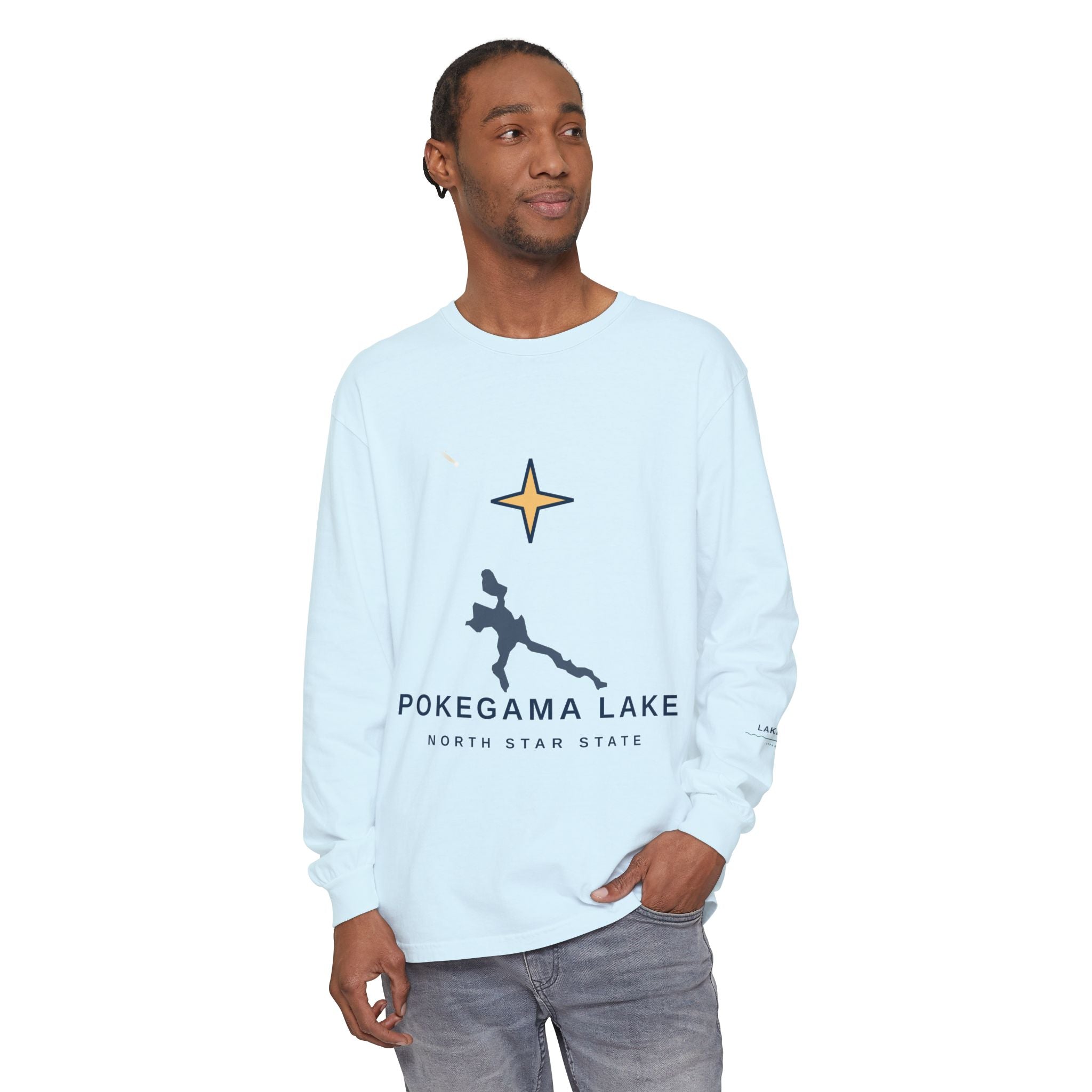 Pokegama Lake Long Sleeve Tee — North Star State Lake Map Design