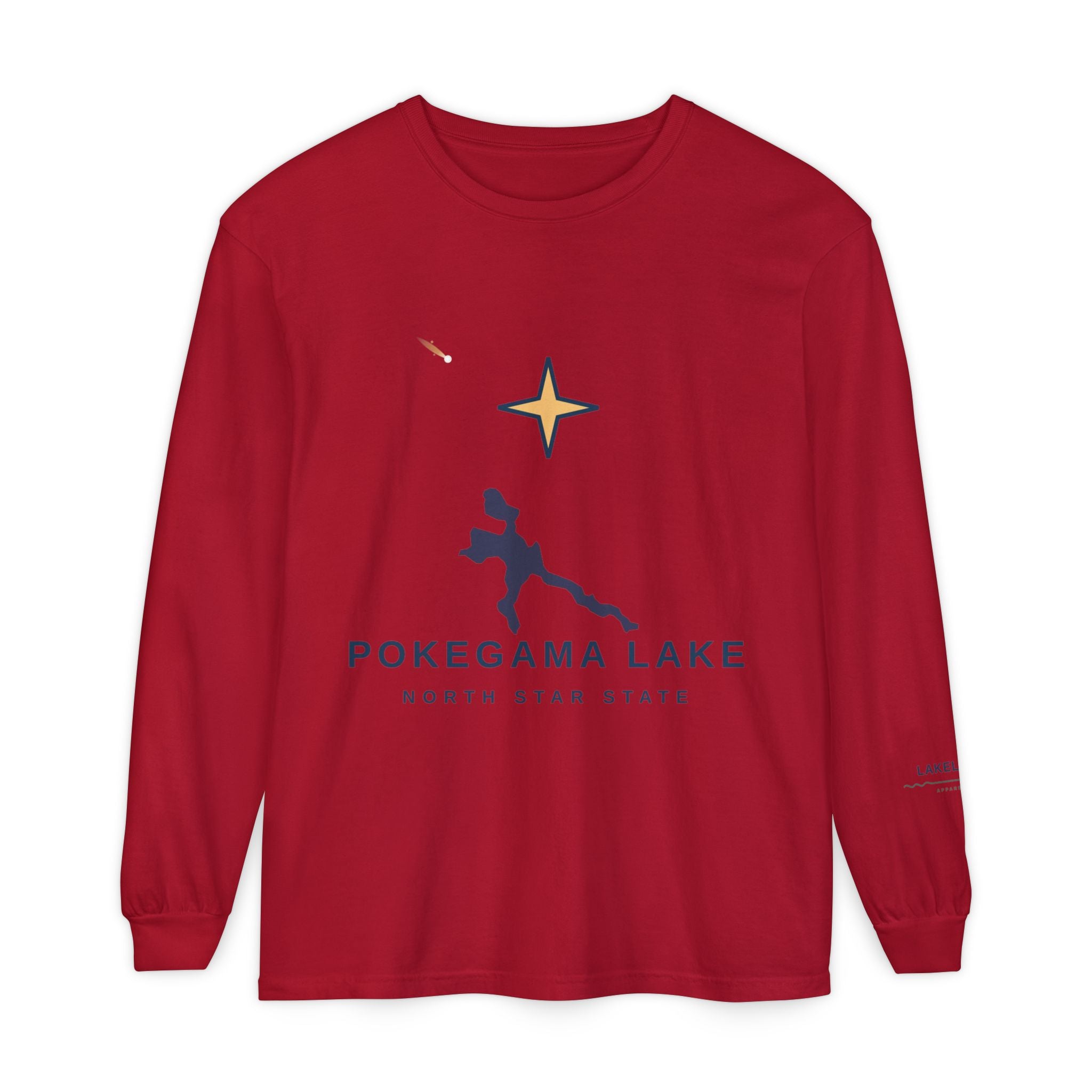 Pokegama Lake Long Sleeve Tee — North Star State Lake Map Design