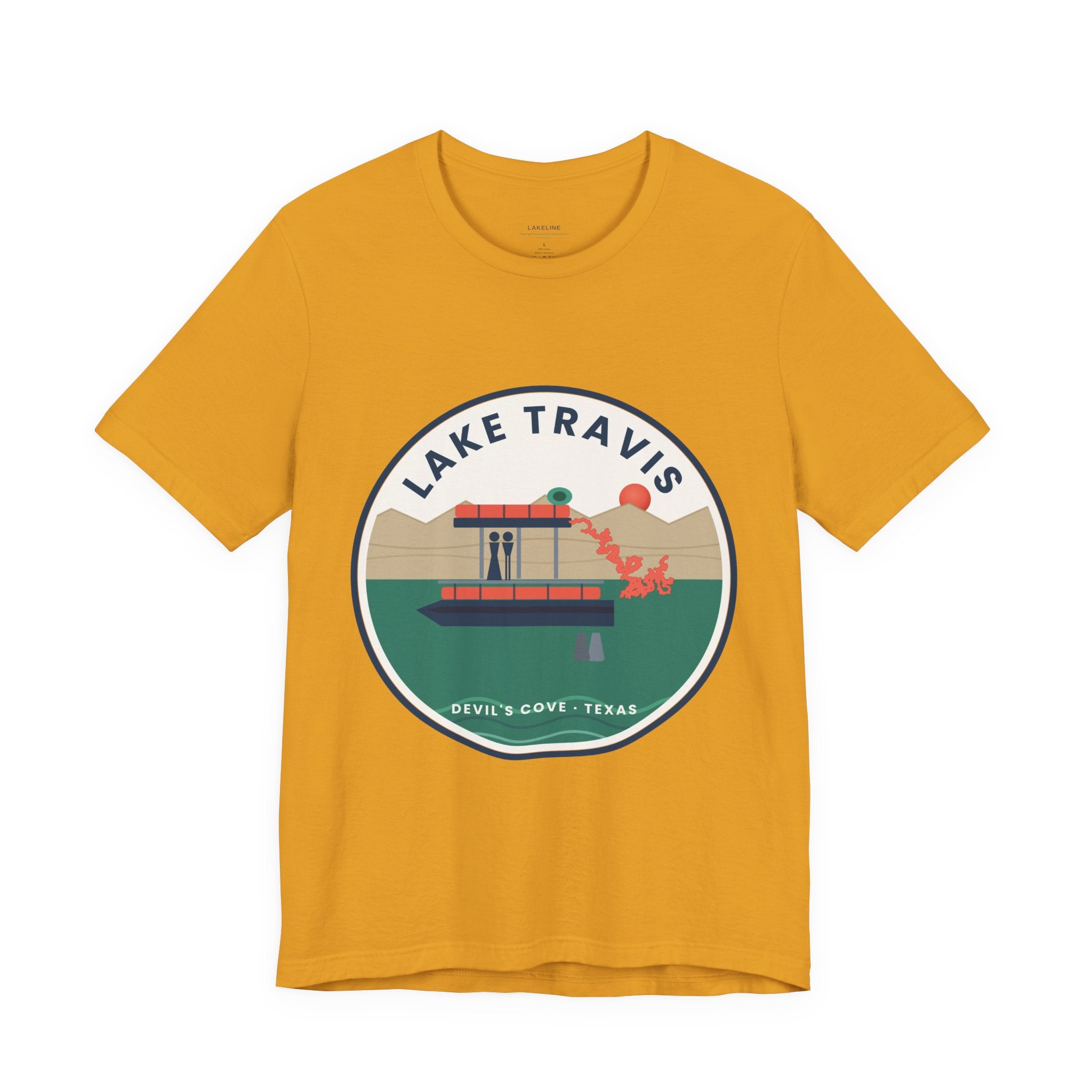 Lake Travis Tee — Devil’s Cove Texas Boat Graphic Shirt