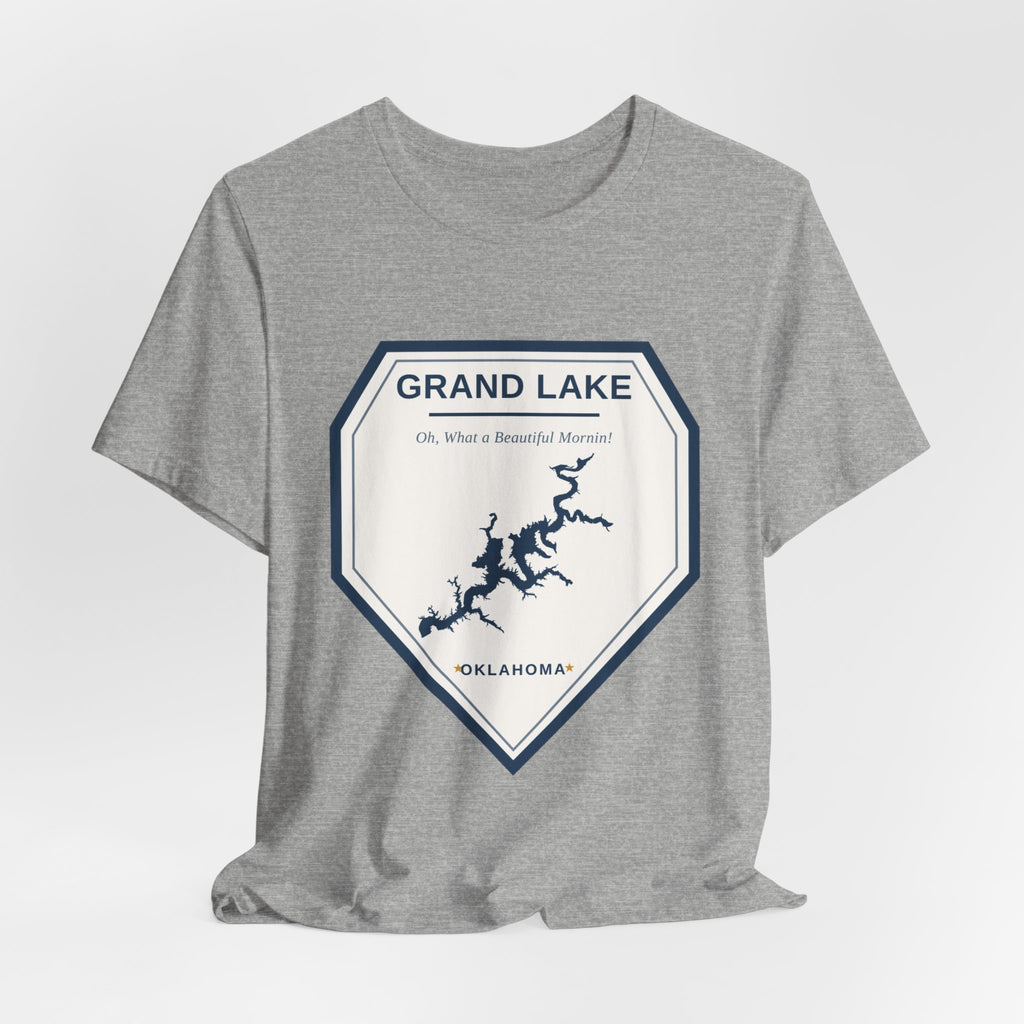 Grand Lake Oklahoma Tee — “Oh, What a Beautiful Morning!” Lake Map T-Shirt