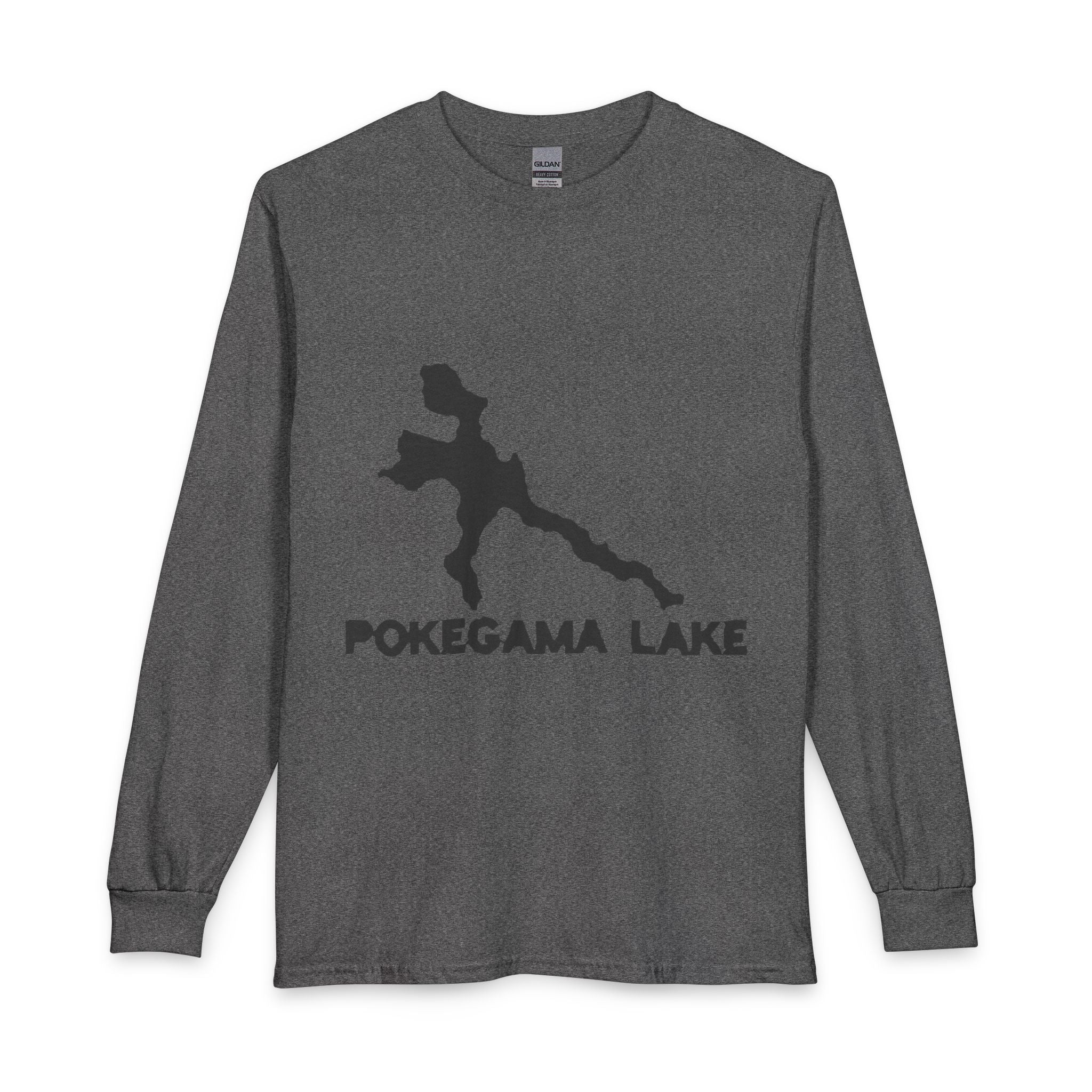 Pokegama Lake Map Long Sleeve Shirt — Lake Outline Tee