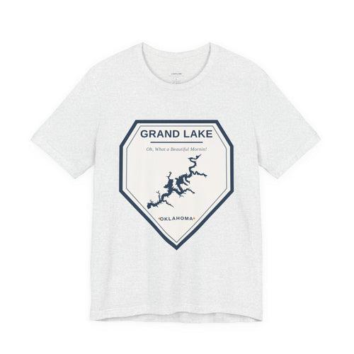 Grand Lake Oklahoma Tee — “Oh, What a Beautiful Morning!” Lake Map T-Shirt