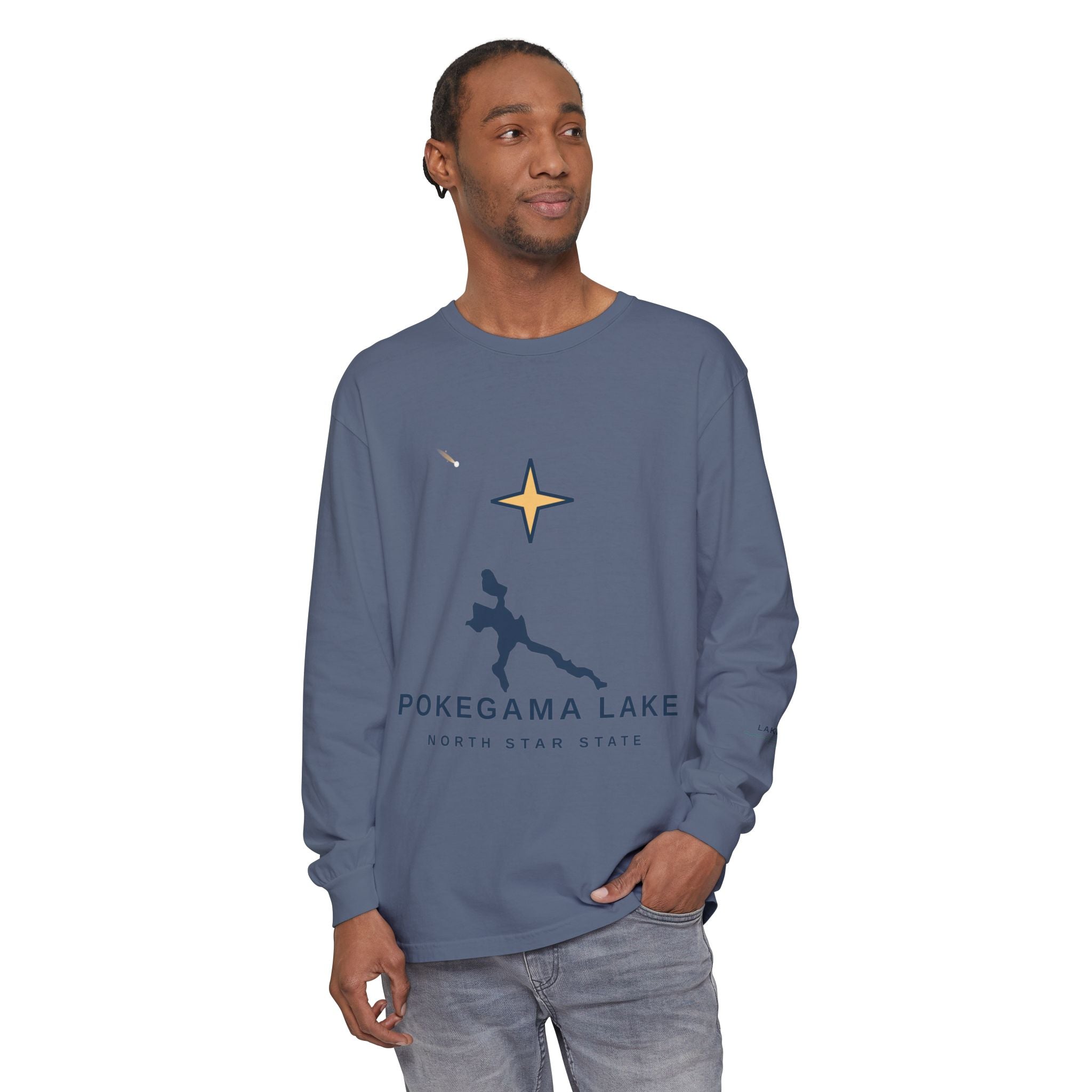 Pokegama Lake Long Sleeve Tee — North Star State Lake Map Design