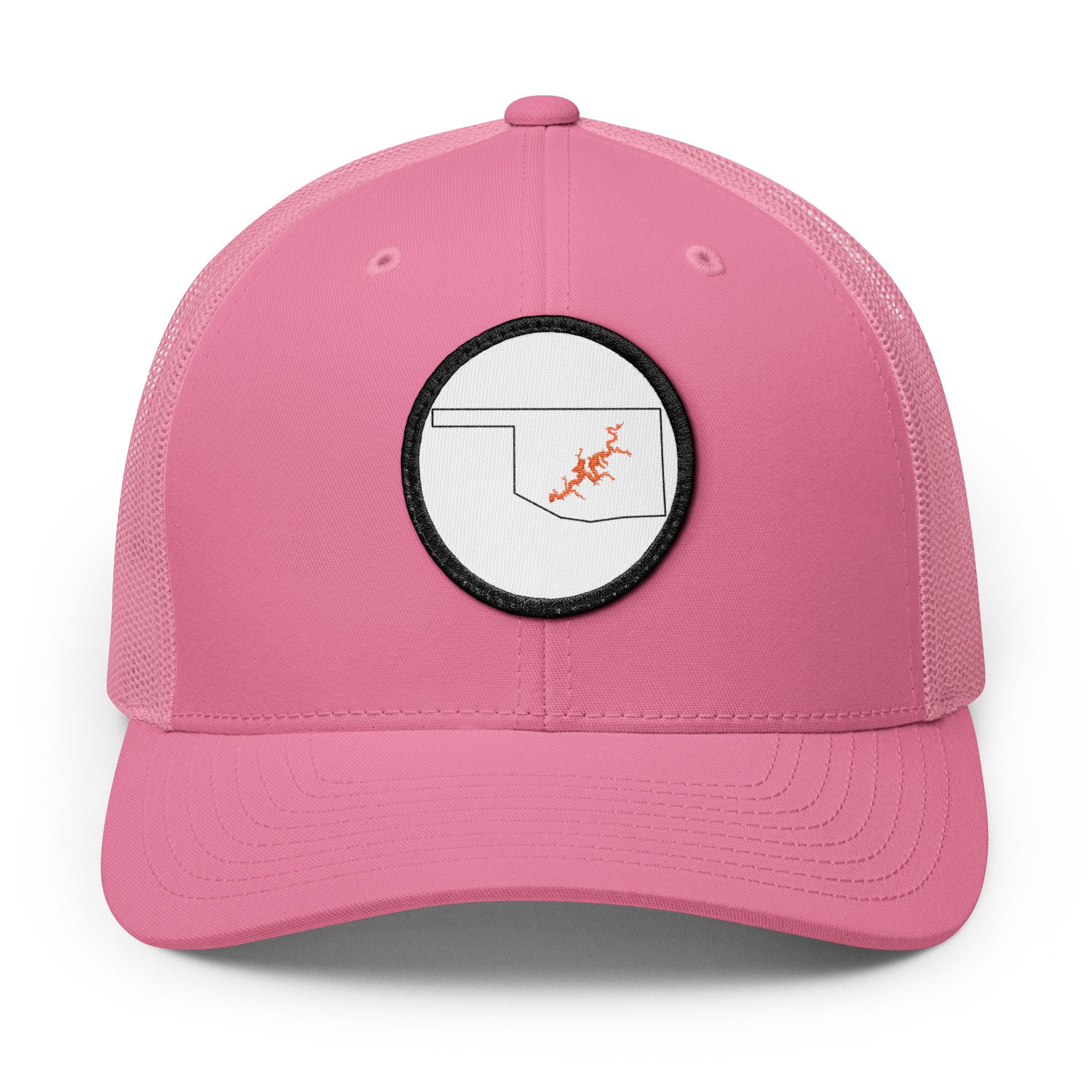 Grand Lake Embroidered Patch Trucker Cap - Orange and White