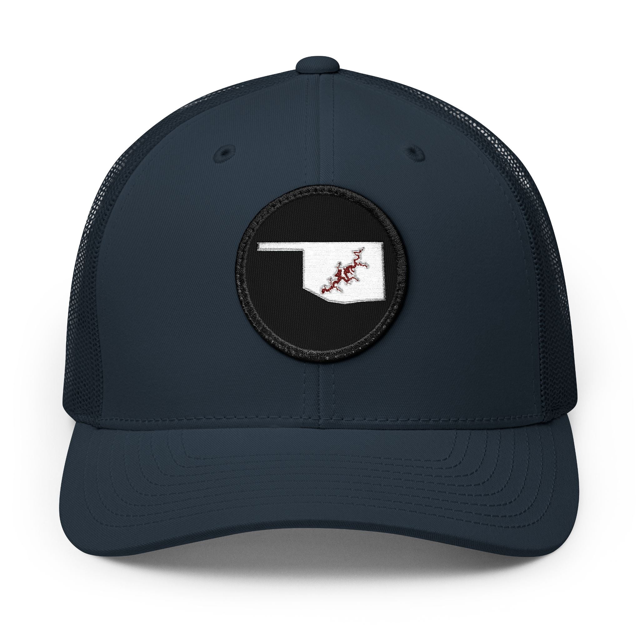 Grand Lake Embroidered Patch Trucker Cap - Crimson