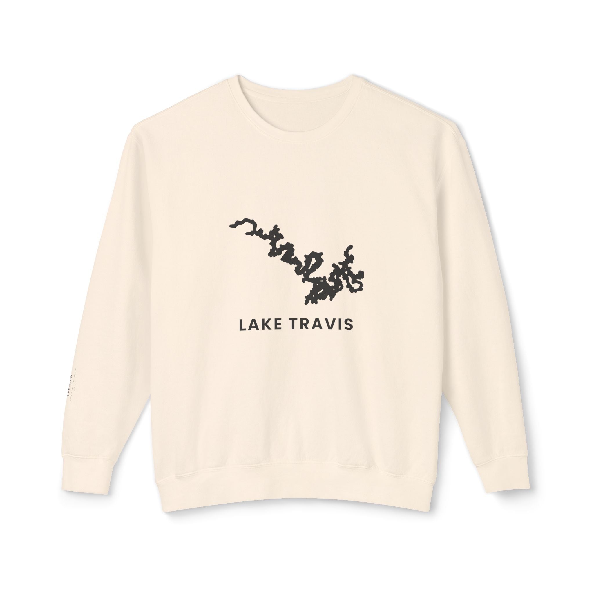 Lake Travis Crewneck Sweatshirt — Minimal Map Design